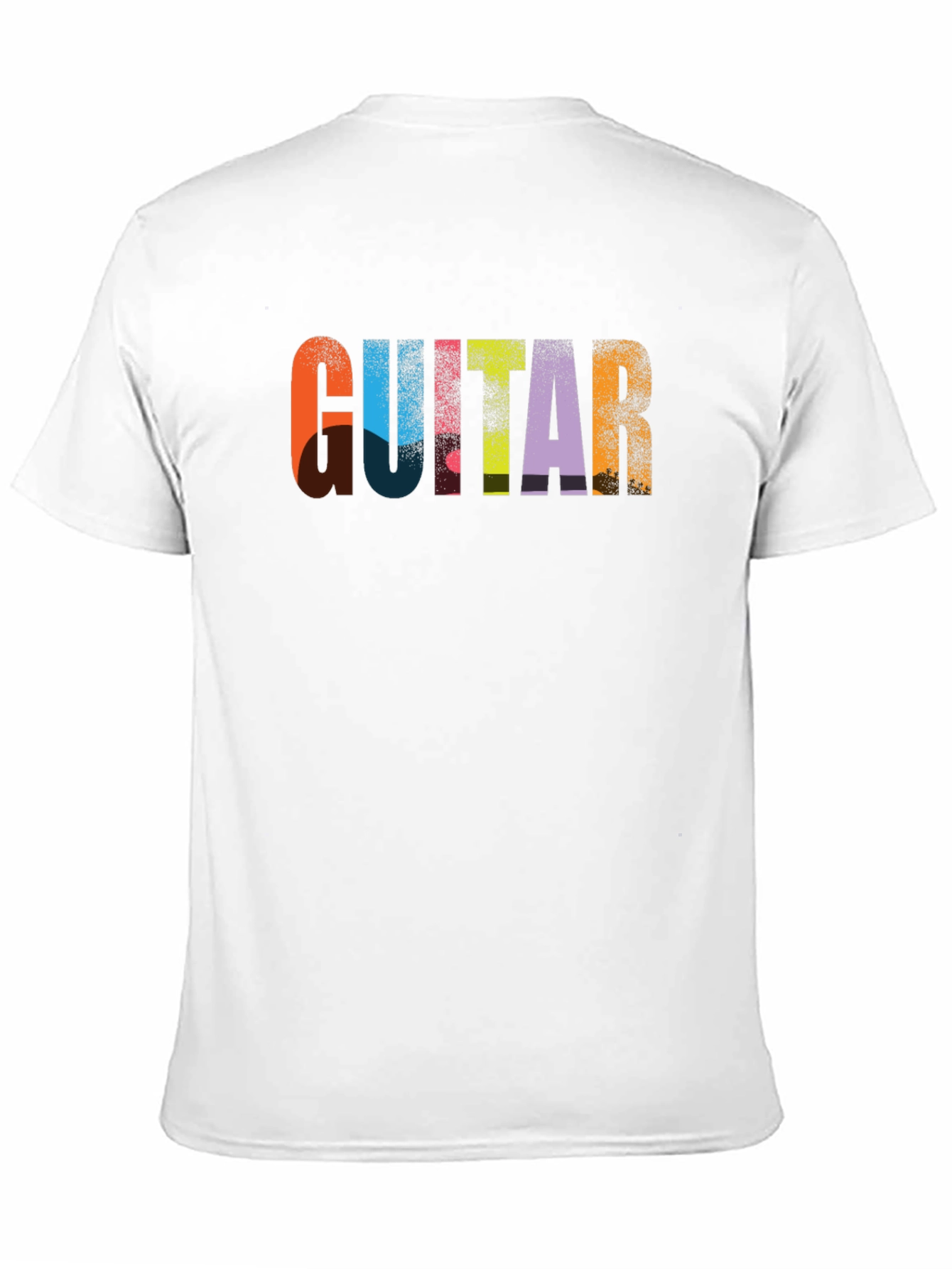 Black Colorful Guitar Graphic Tee - Soft Cotton Blend view 11