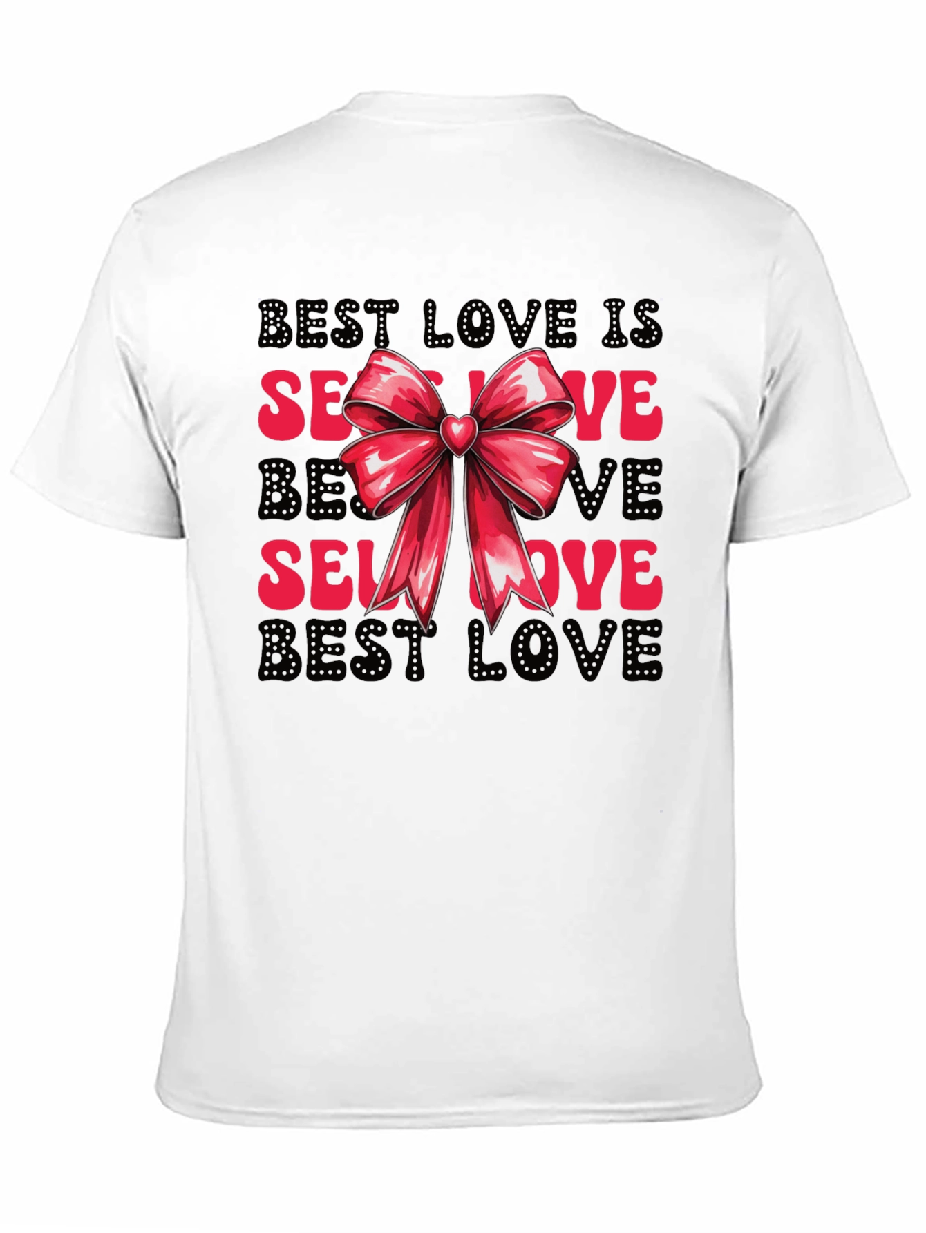 Black Self Love T-Shirt with Bow - Black view 11