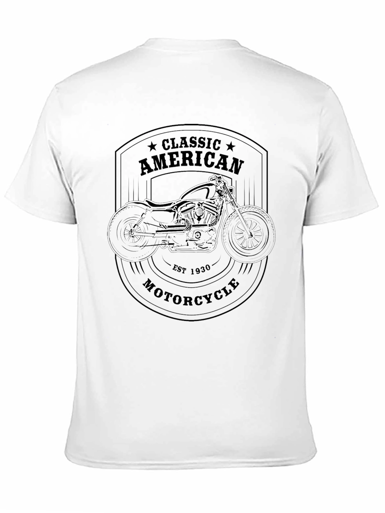 Classic American Motorcycle Graphic Tee - Black - 11