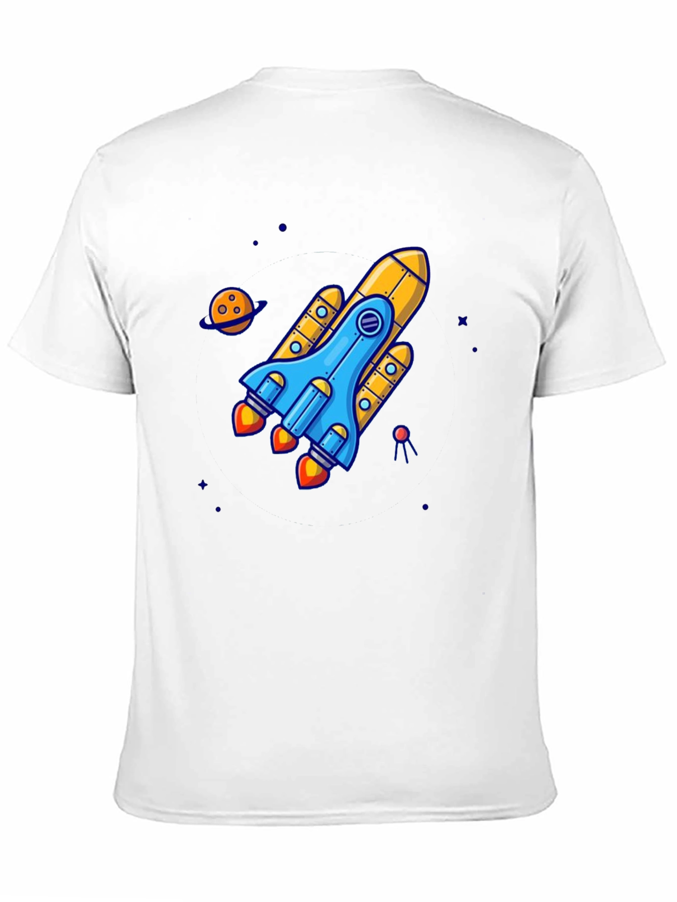 Black Rocket Ship Graphic Tee - Black Cotton T-Shirt view 11