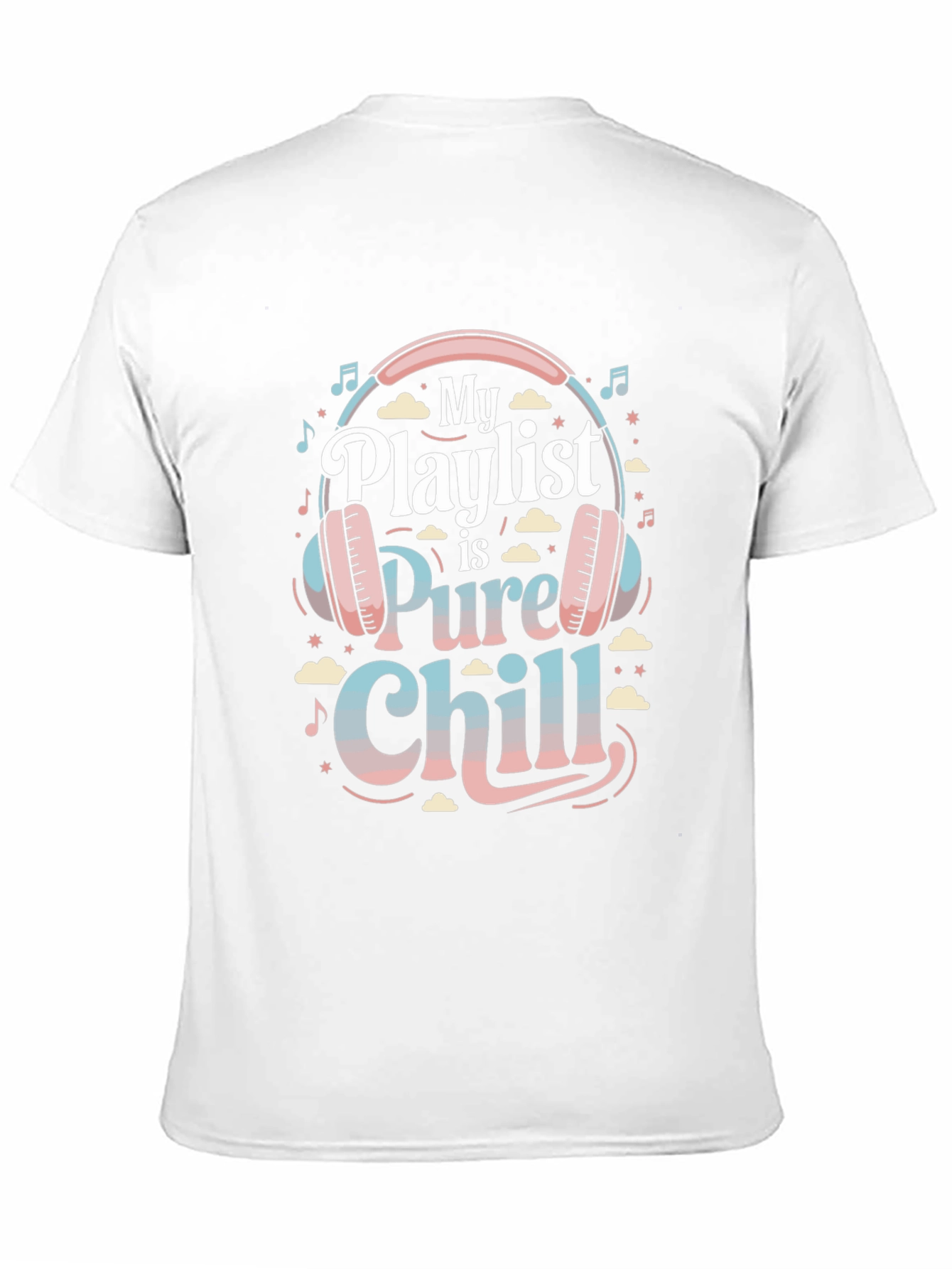 Black My Playlist is Pure Chill Black Graphic Tee view 11