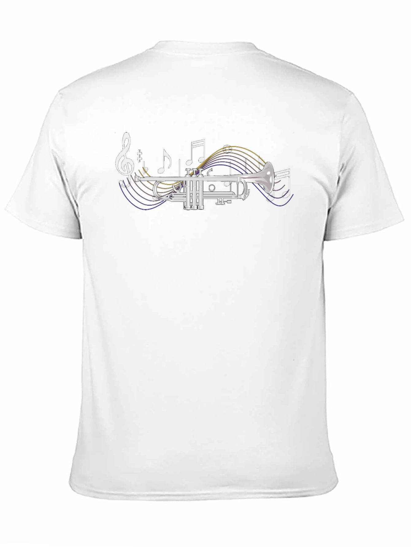 Black Trumpet Music Notes Graphic T-Shirt view 11