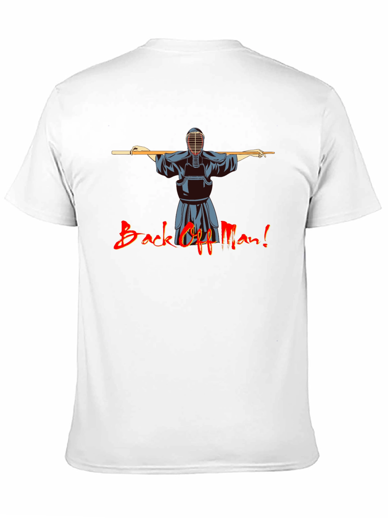 Black Back Off Man! Kendo Martial Arts Black T-Shirt view 11