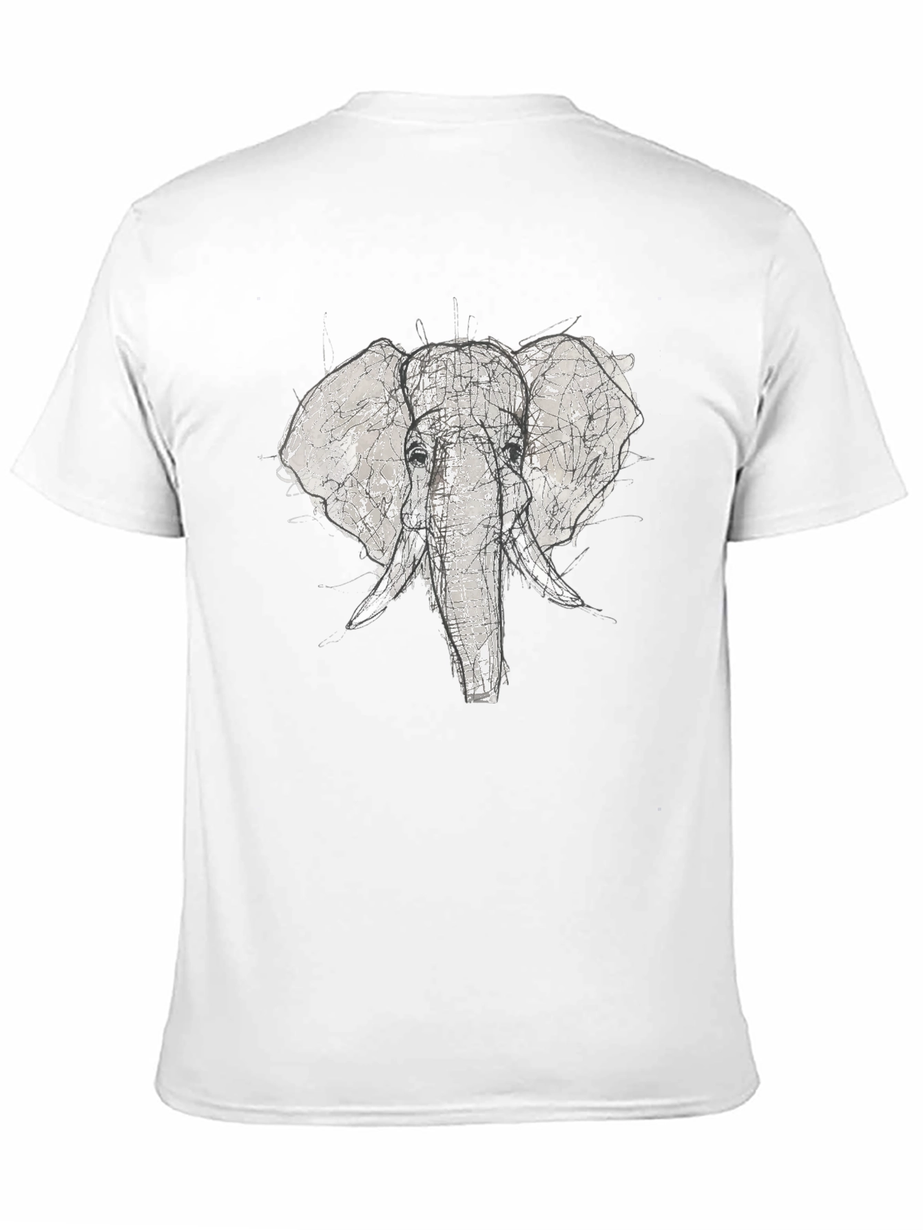 Black Elephant Sketch Graphic Tee - Black view 11