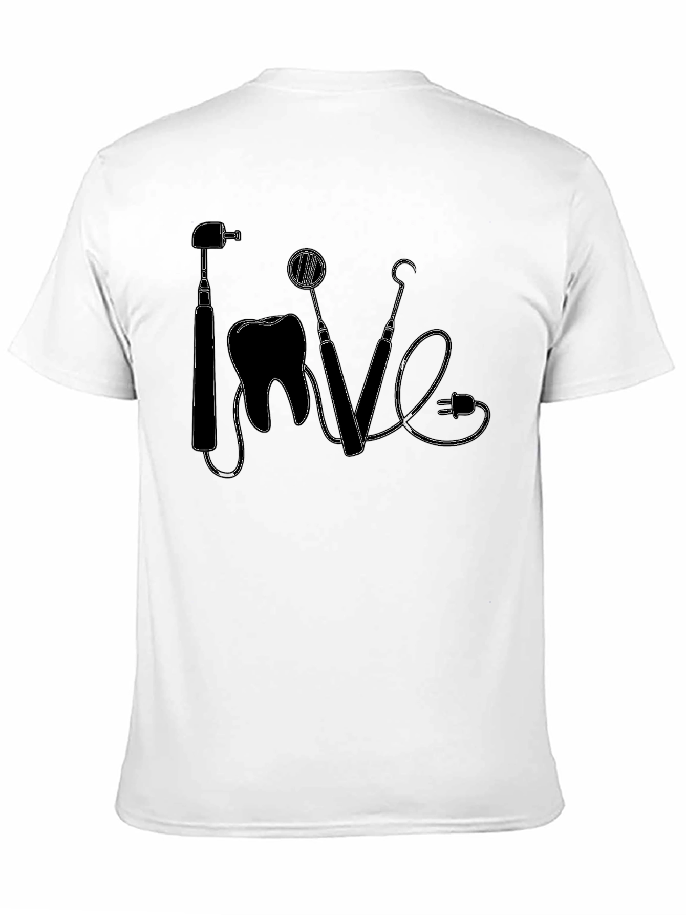 Black Dentist Love Graphic Tee - Black Cotton T-Shirt view 11