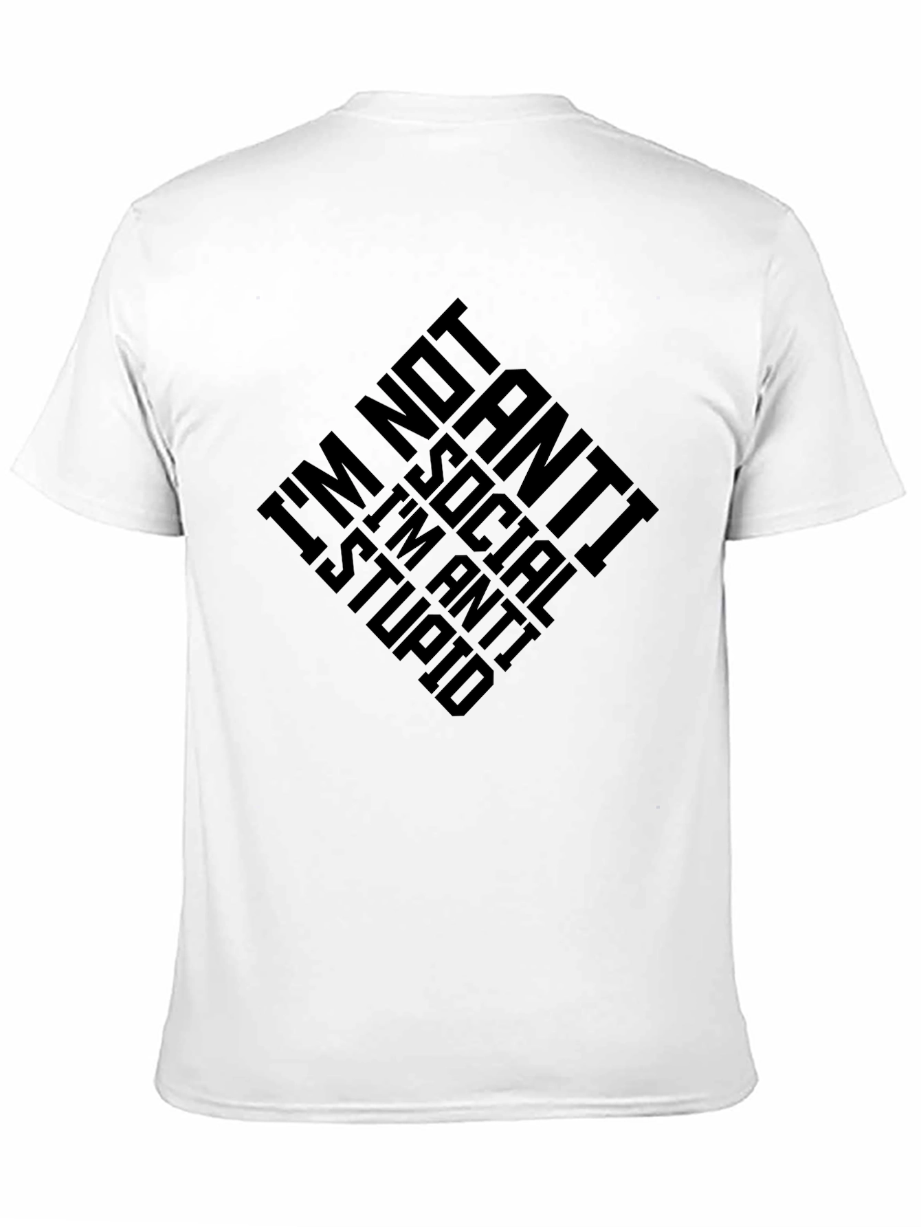 Black Anti-Social I'm Anti-Stupid Graphic T-Shirt view 11