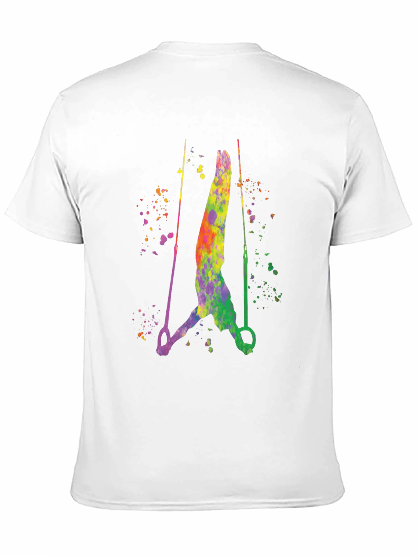 Black Gymnast Rings Watercolor Graphic Black T-Shirt view 11