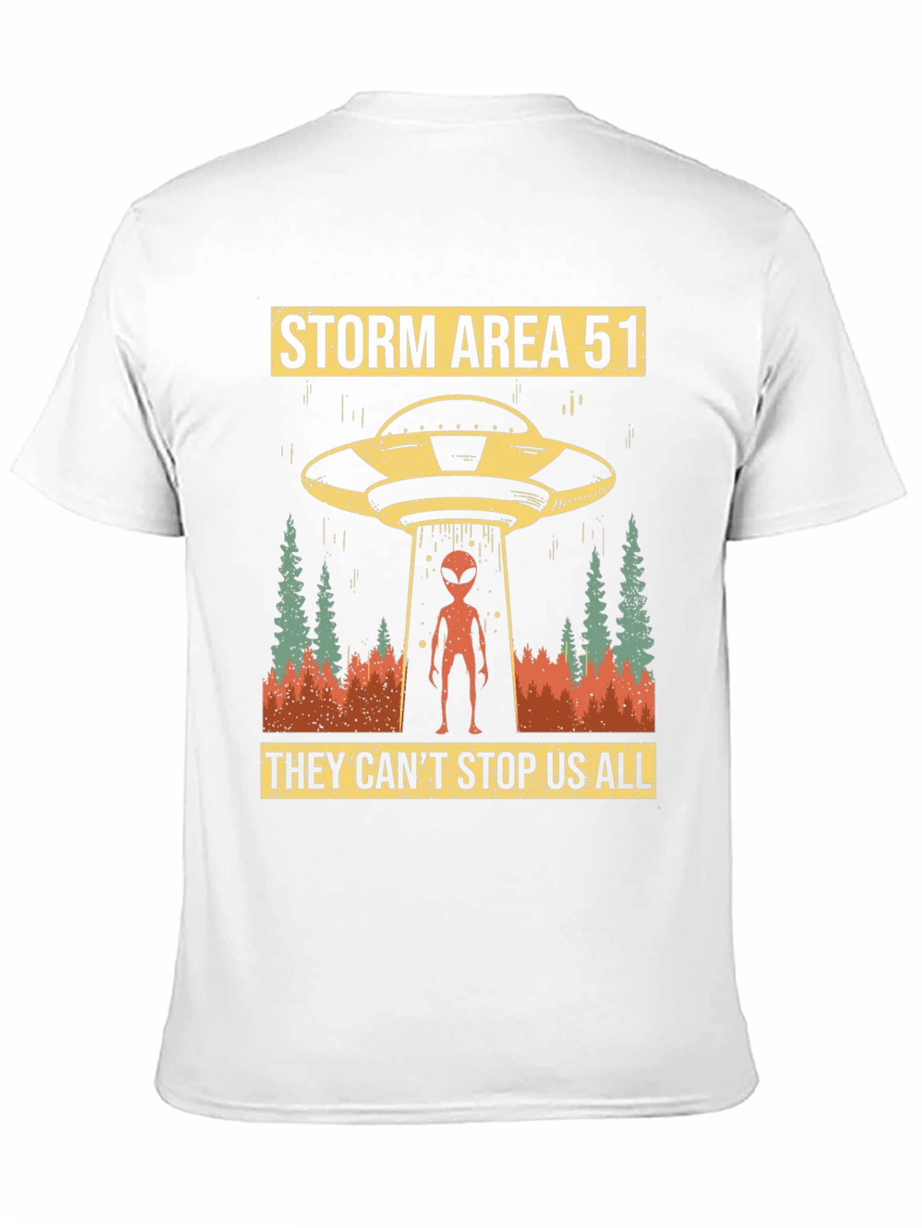 Black Storm Area 51 Graphic Tee Alien UFO T-Shirt view 11