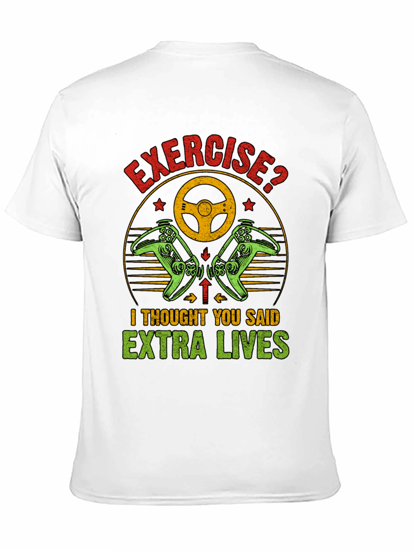Black Funny Exercise Extra Lives Gaming T-Shirt view 11