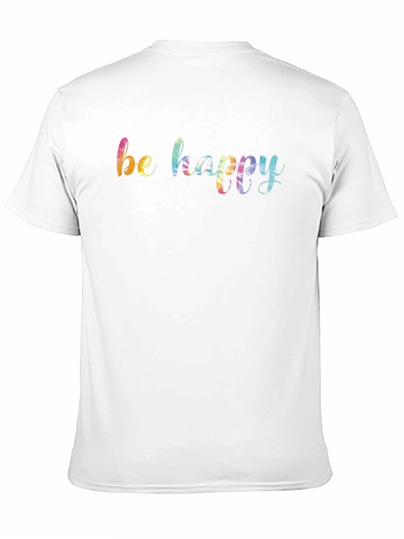 Black Be Happy Rainbow Graphic Black T-Shirt view 11