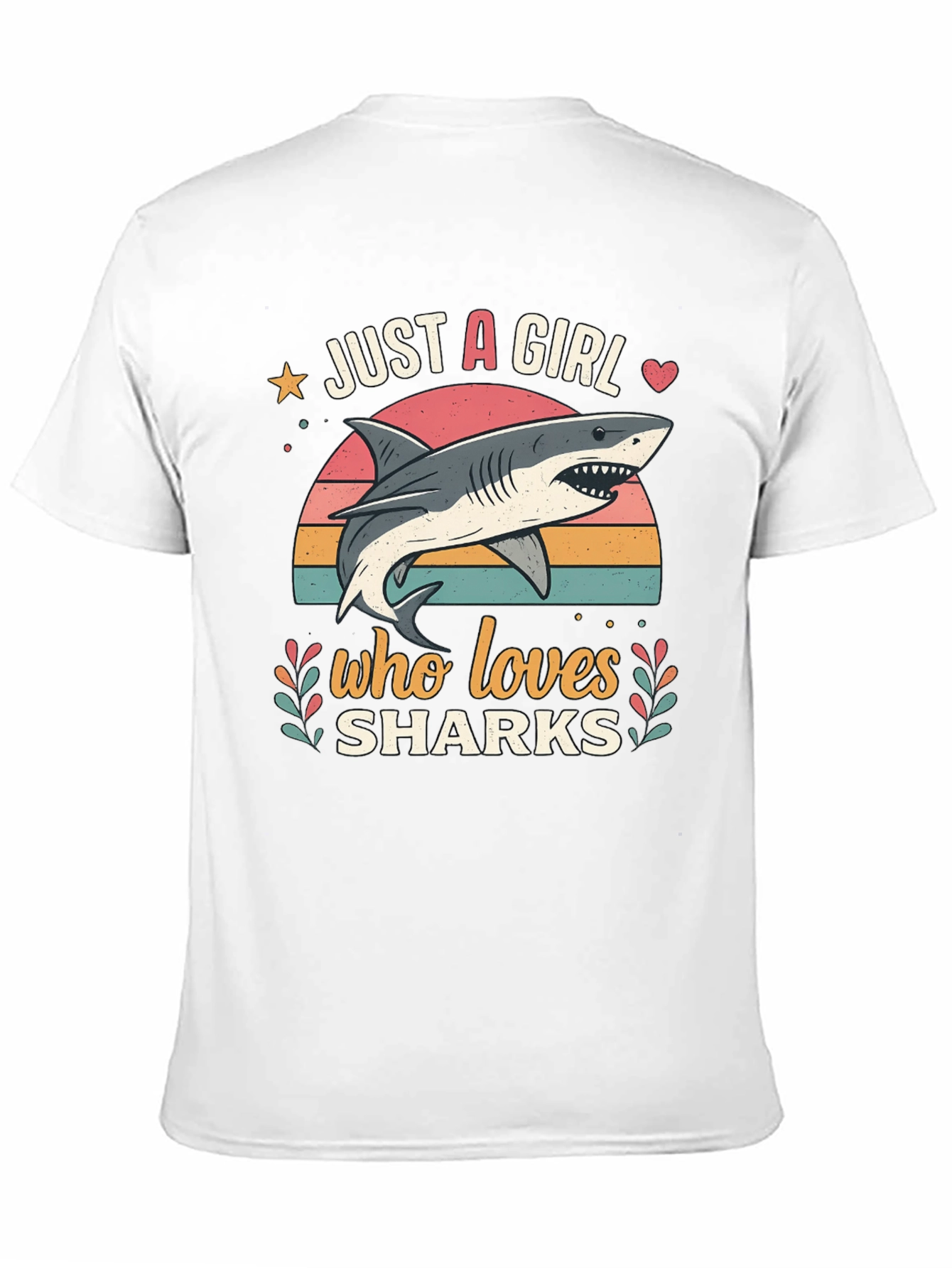 Black Just a Girl Who Loves Sharks Graphic Tee view 11