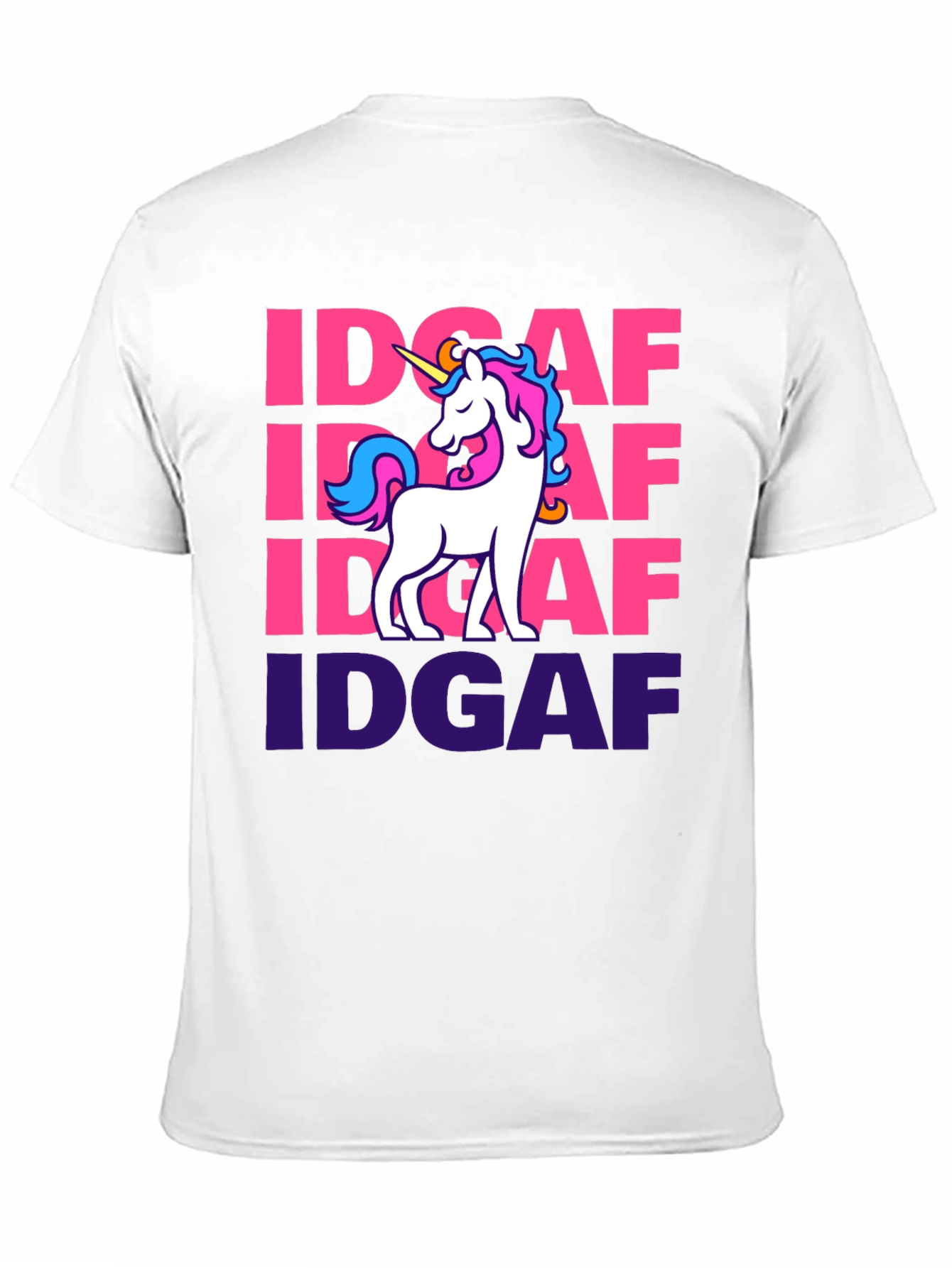 Black IDGAF Unicorn Graphic T-Shirt - Black Cotton Tee view 11
