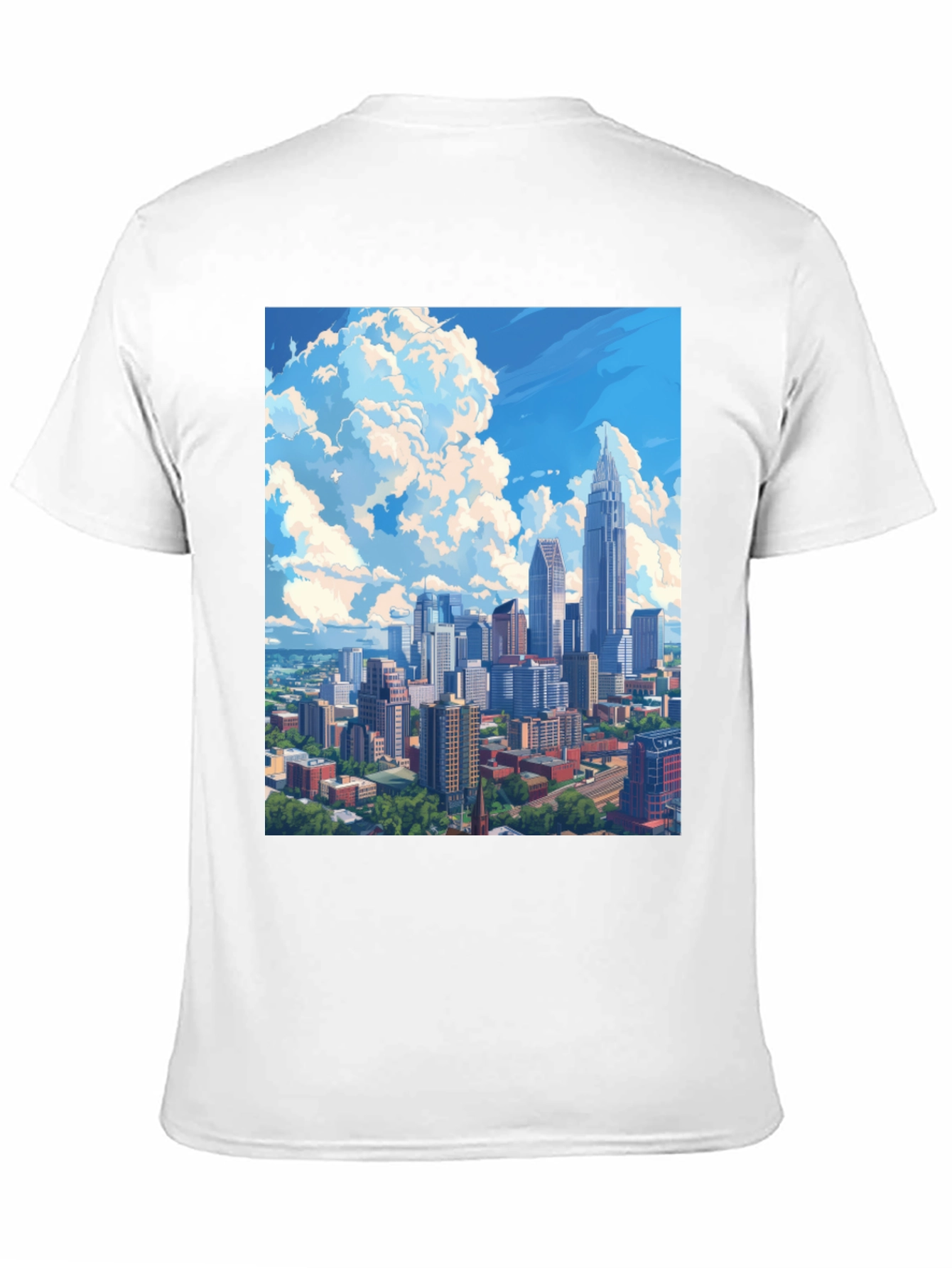 Black Cityscape Graphic Tee - Black Cotton Blend view 11