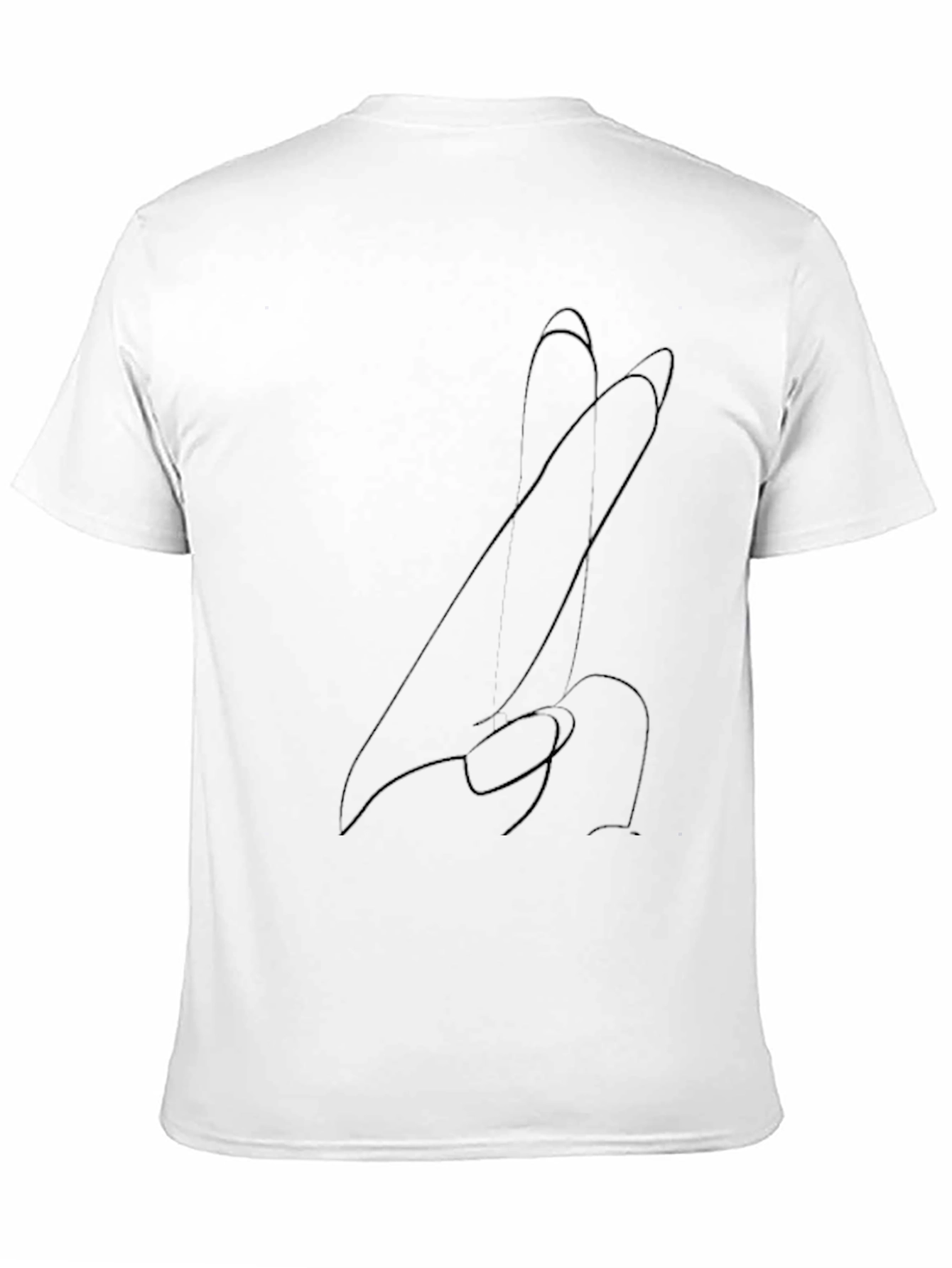 Black Abstract Line Art Black T-Shirt for Men view 11