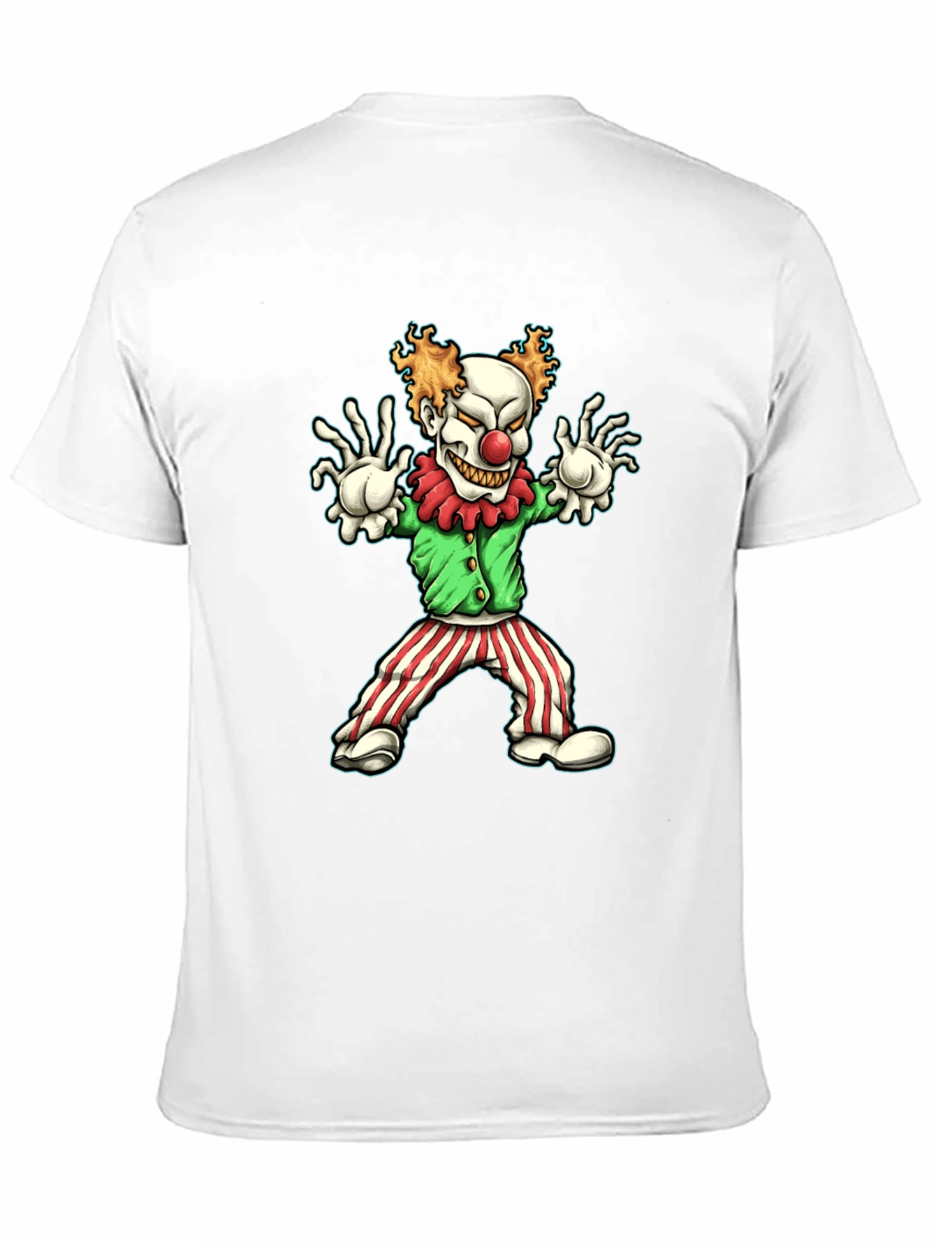 Black Creepy Clown Graphic Tee - Halloween Costume Shirt view 11