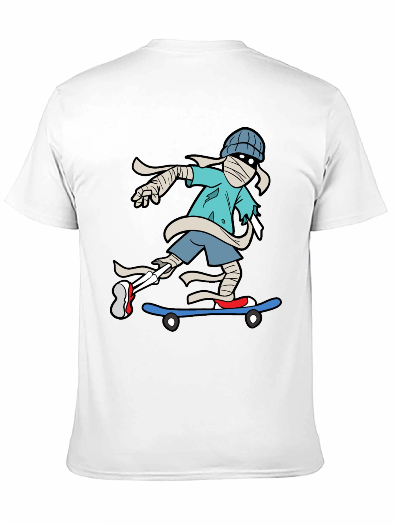 Black Skateboarding Mummy Graphic Tee - Cool & Unique Design view 11