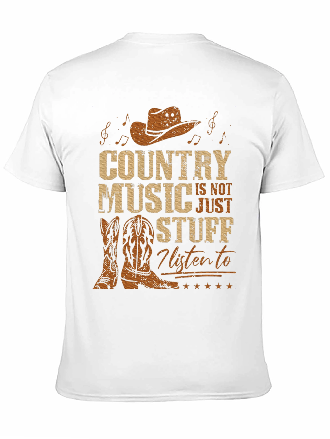 Black Country Music T-Shirt - Cowboy Hat Boots Graphic Tee view 11