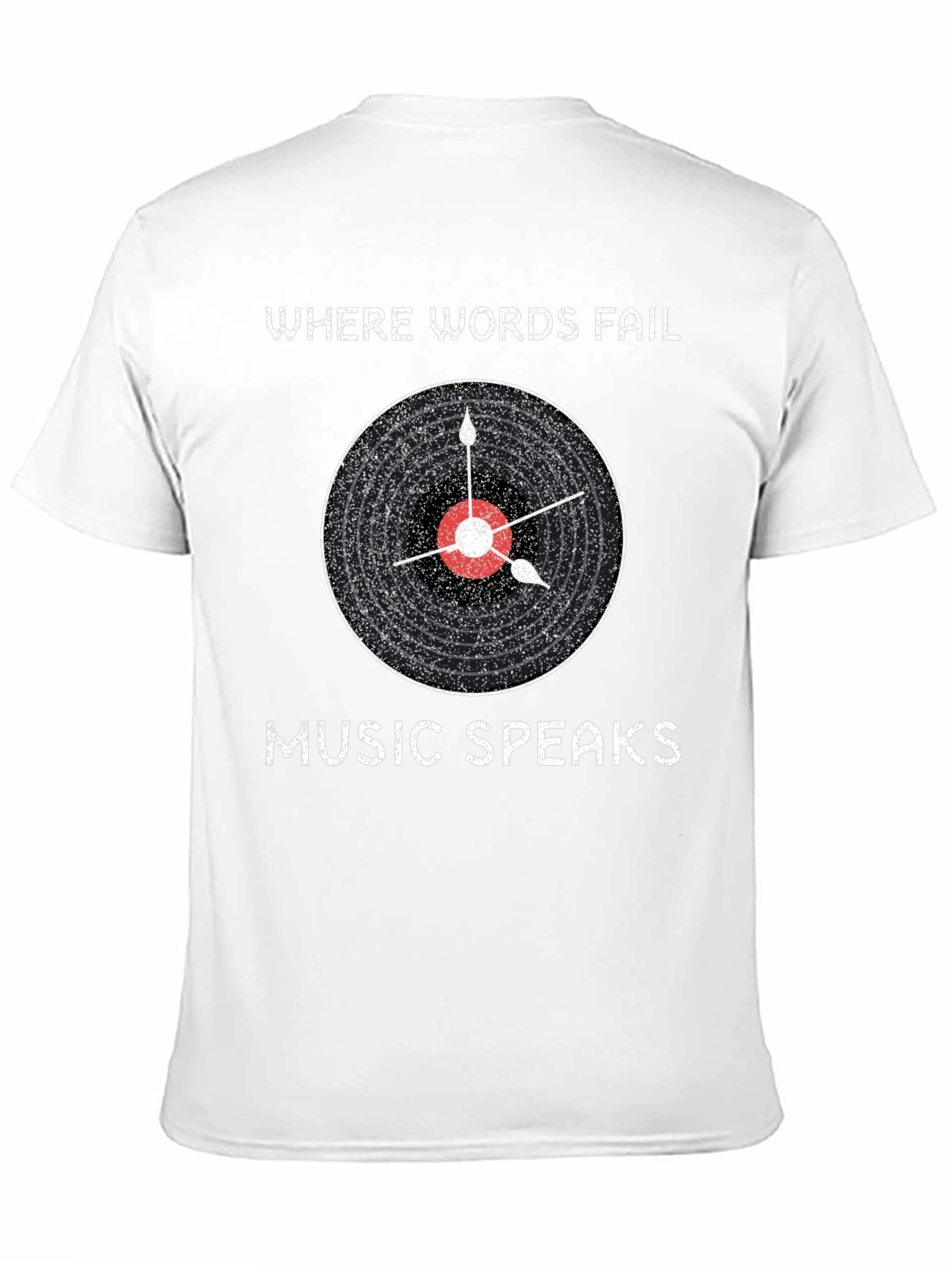 Black Music Speaks Graphic Tee - Black Cotton T-Shirt view 11