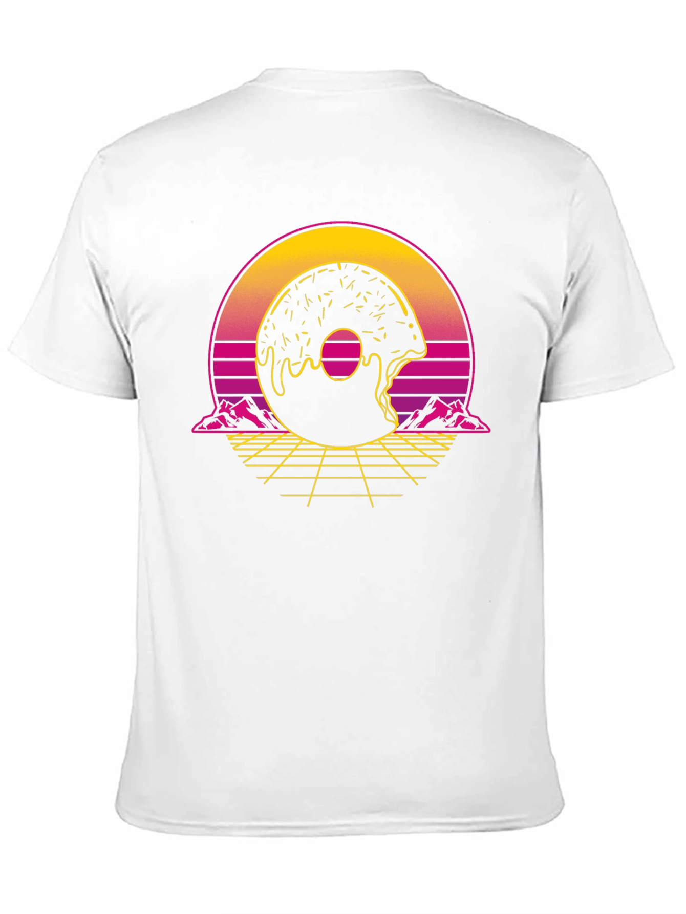 Black Retro Donut Graphic Tee - Synthwave Style view 11