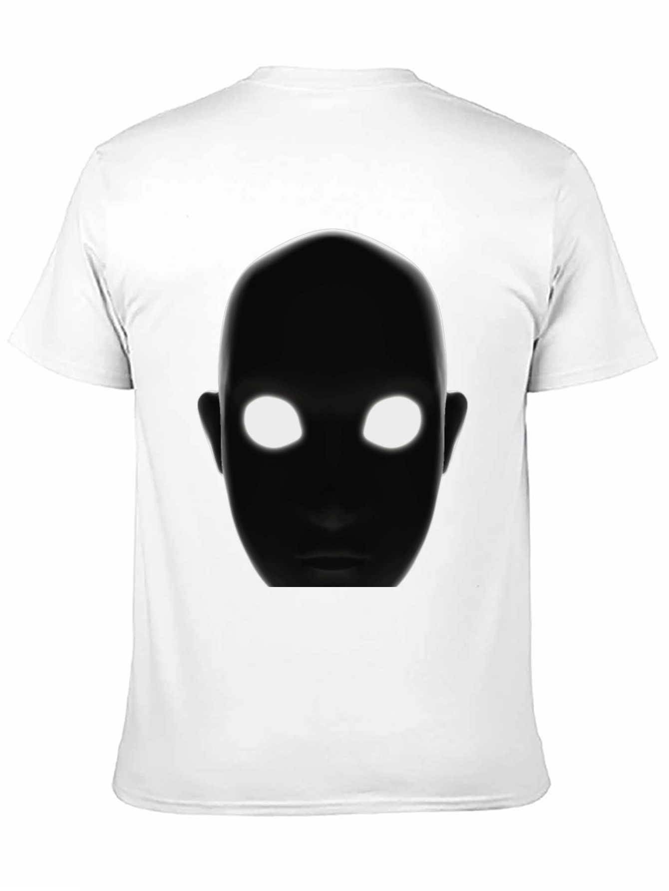 Black Men's Black T-Shirt with Glowing Eyes Graphic view 11