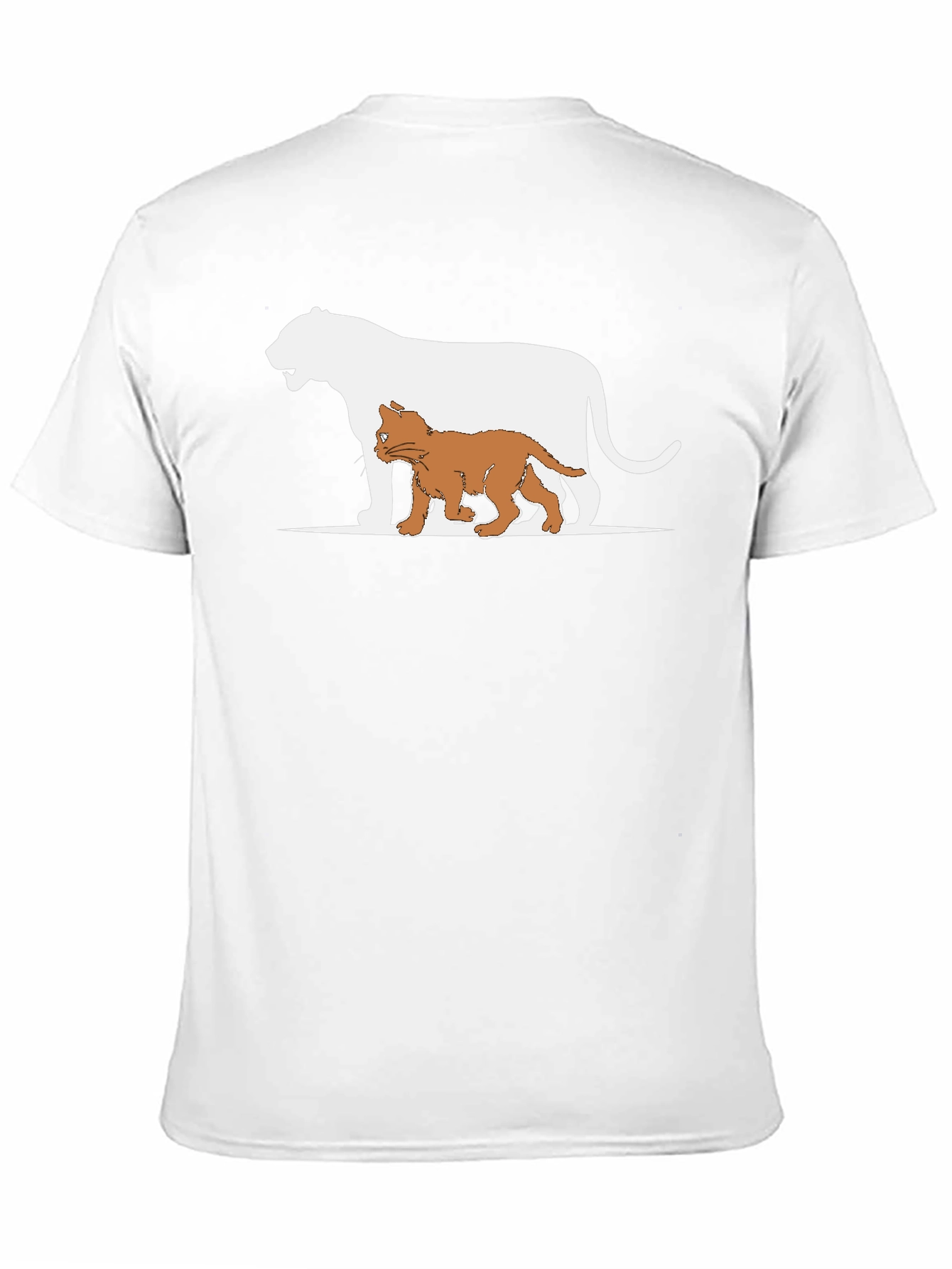 Black Cute Cat and Lion Graphic Black T-Shirt view 11