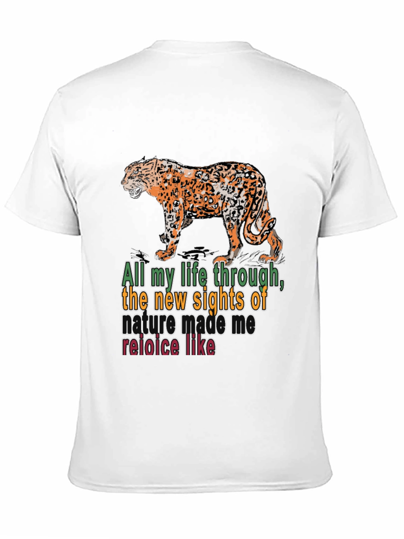 Black Nature Quote T-Shirt: Leopard Design view 11