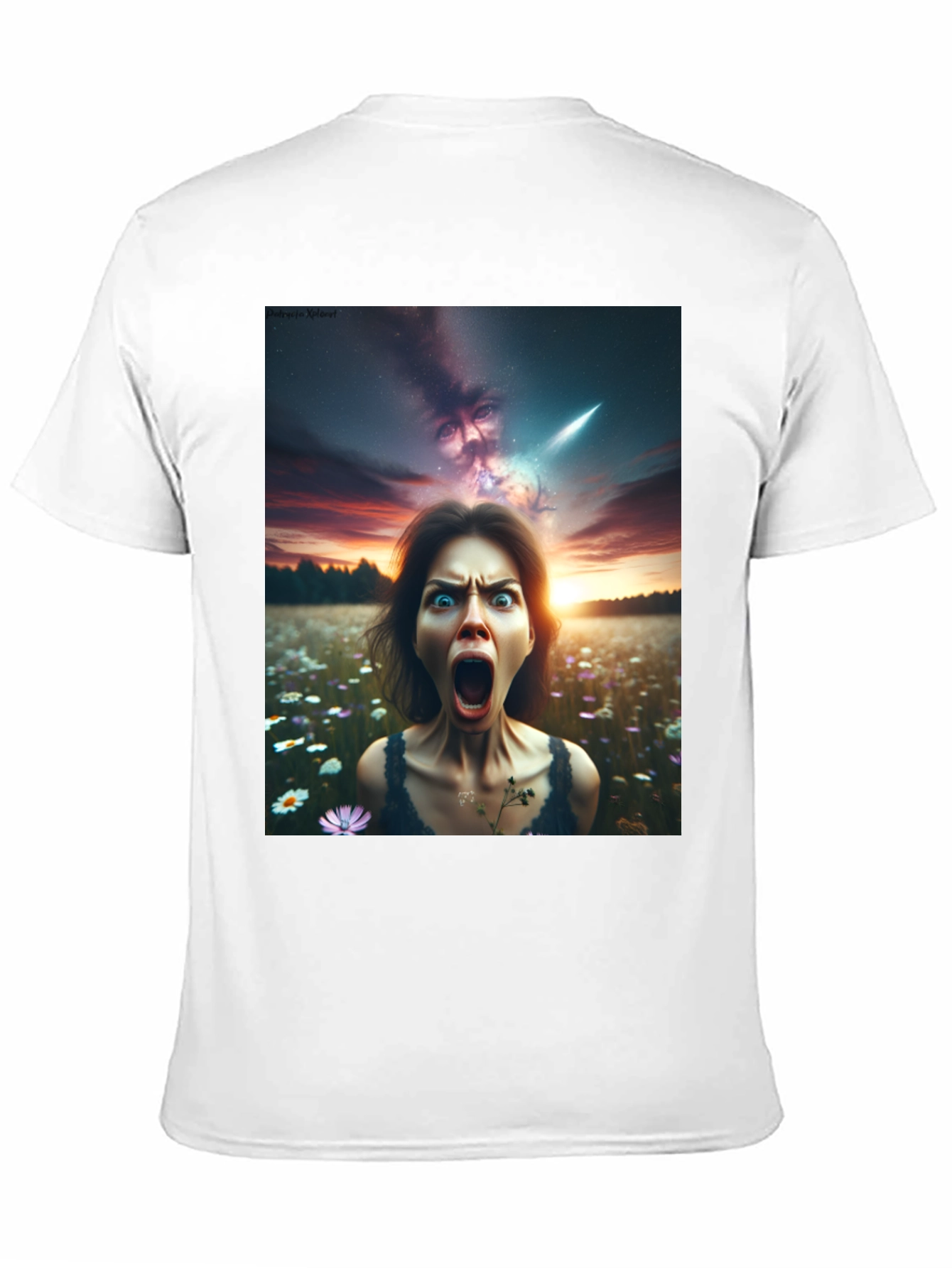 Black Surreal Horror Graphic Tee - Women's Nightmare T-Shirt view 11