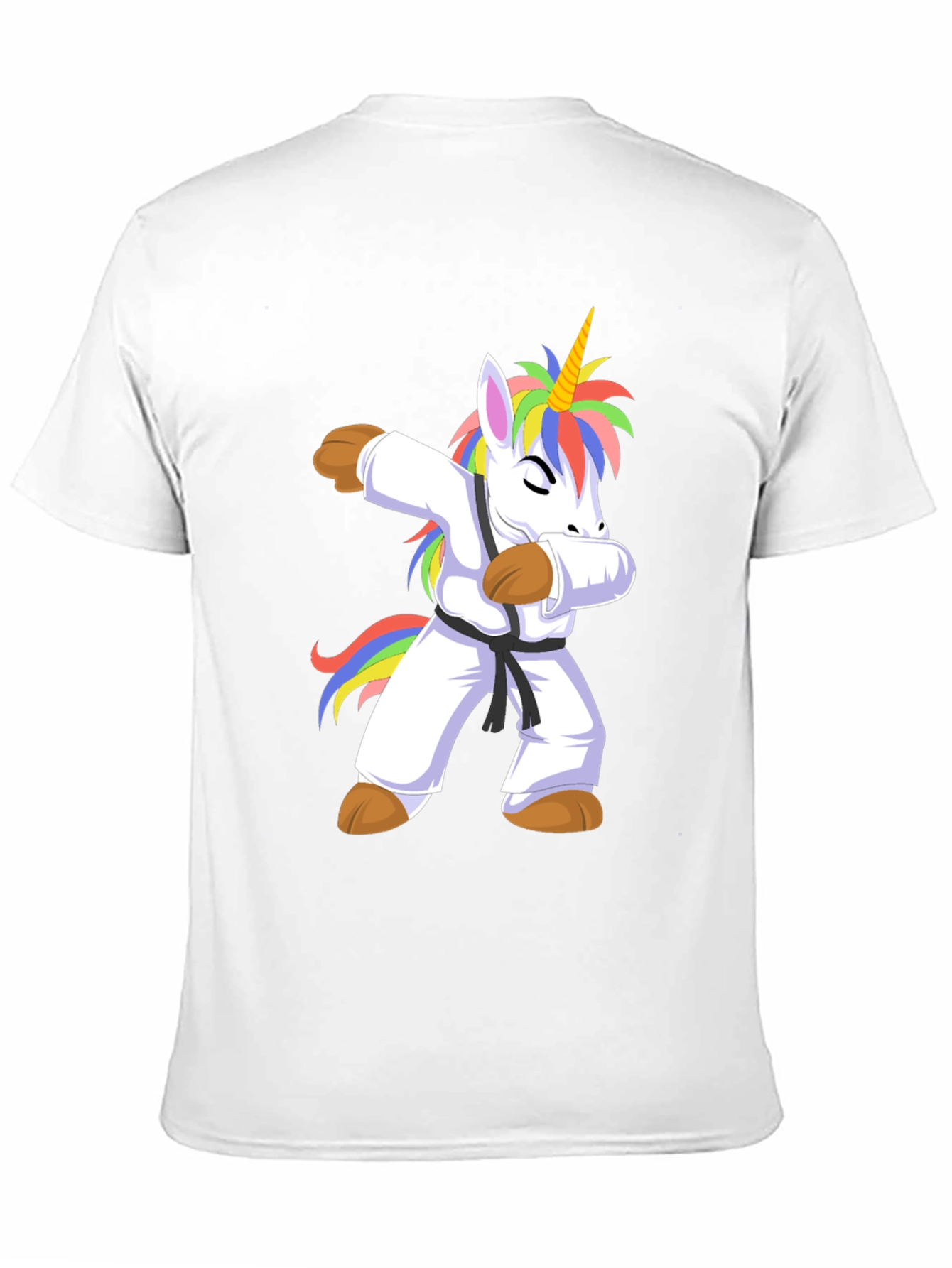 Black Unicorn Karate Dab Black T-Shirt view 11
