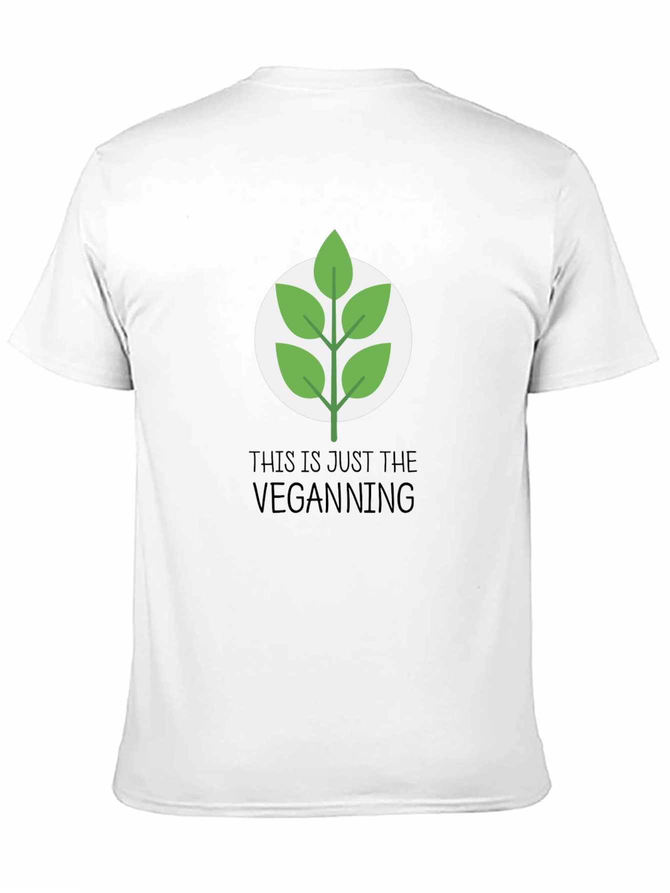 Black Vegan Leaf Graphic Tee - Casual Black T-Shirt view 11