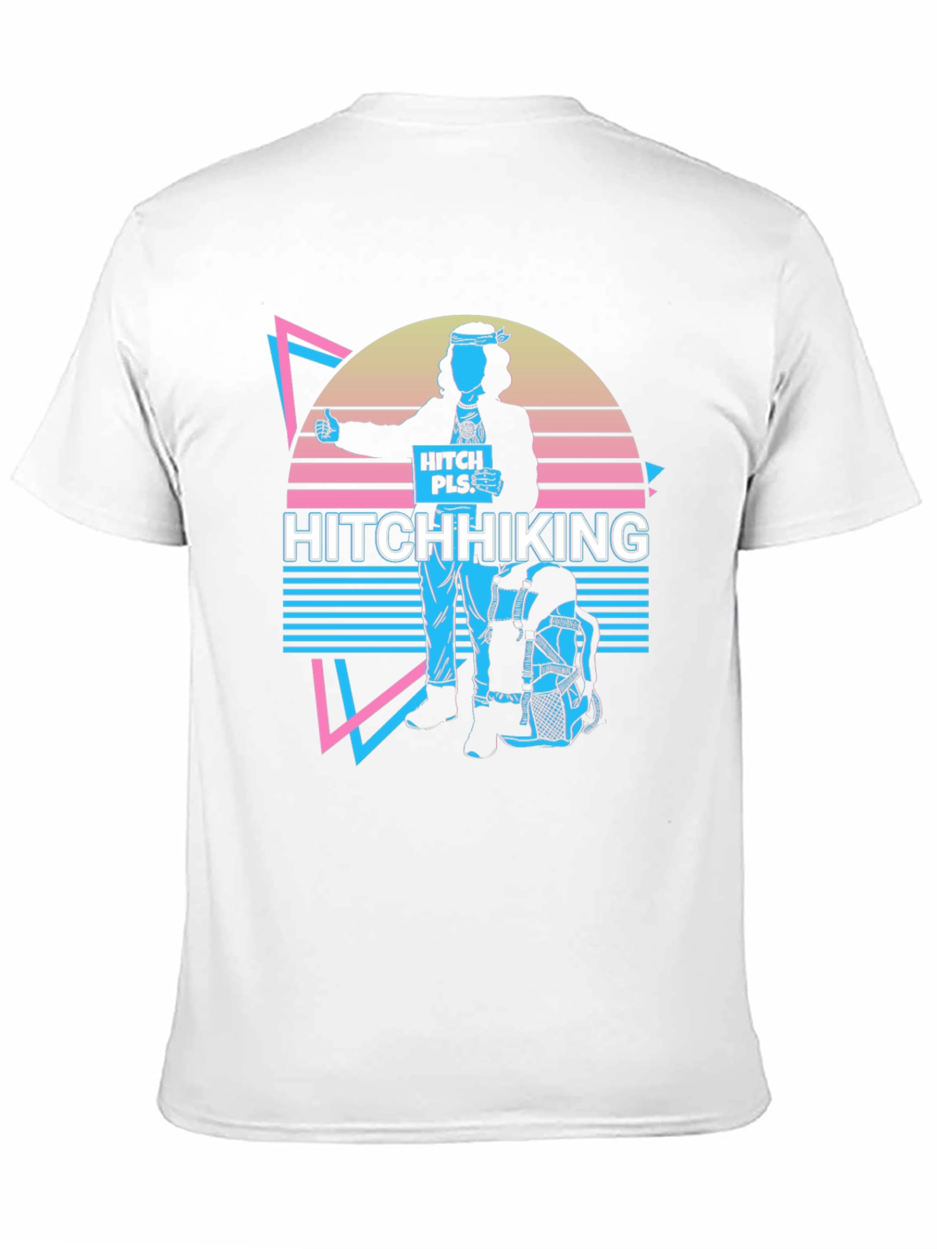 Black Hitchhiking Retro T-Shirt view 11