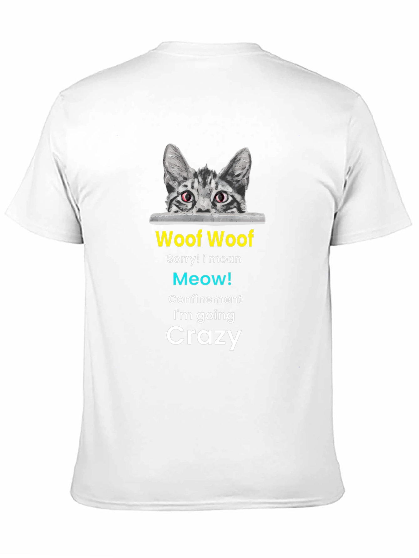 Black Woof Woof Meow Cat Black T-Shirt view 11