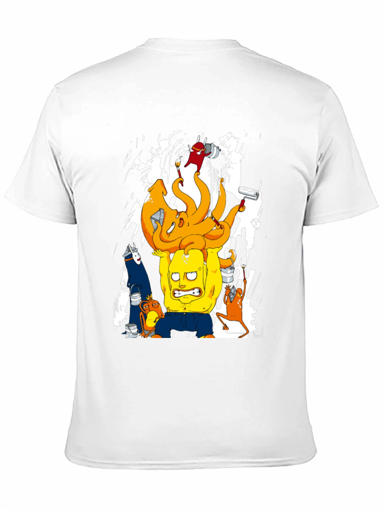 Black Cartoon Graphic T-Shirt - Black Crew Neck Tee view 11