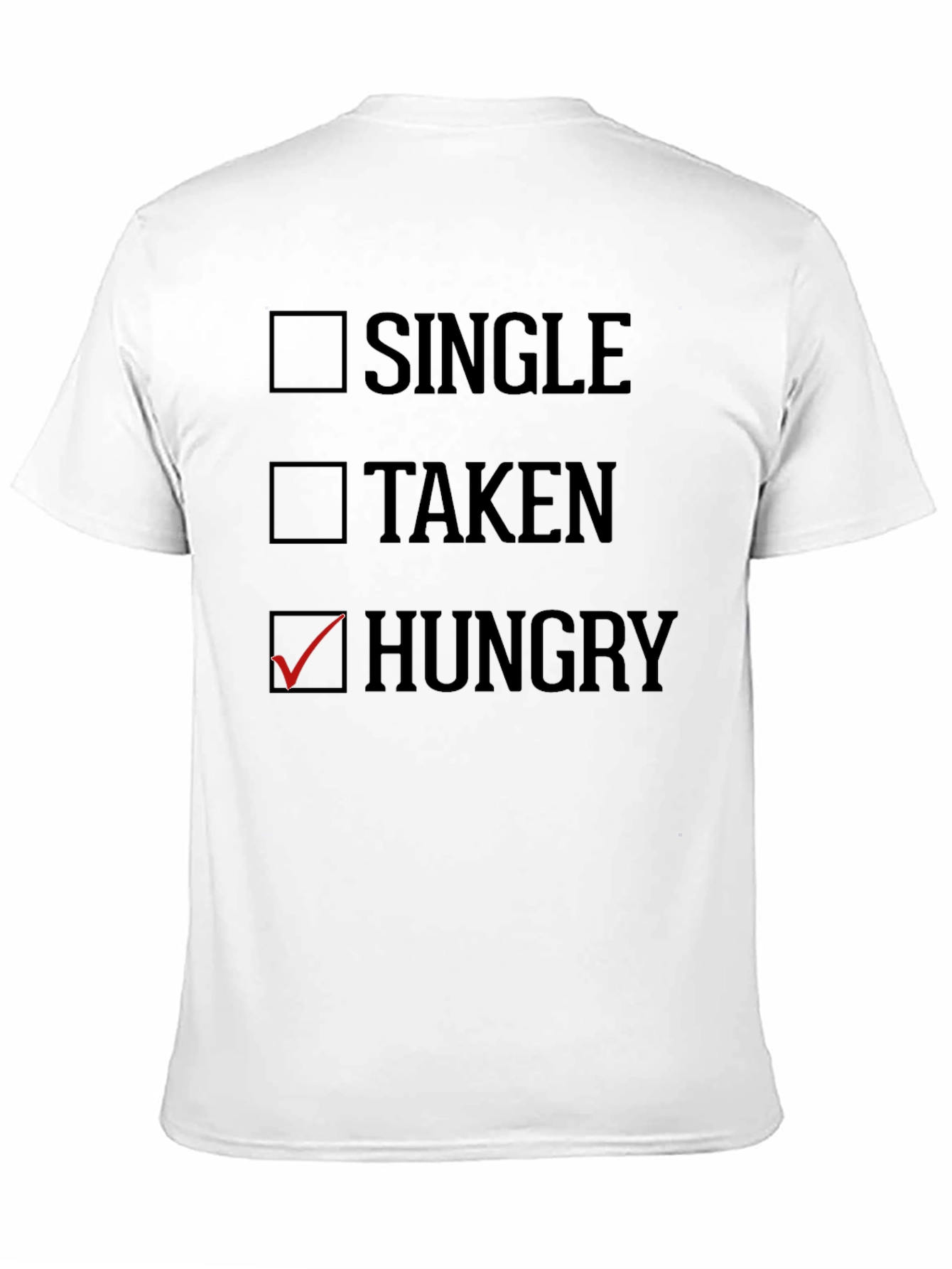 Black Funny Hungry T-Shirt - Checkbox Novelty Tee view 11