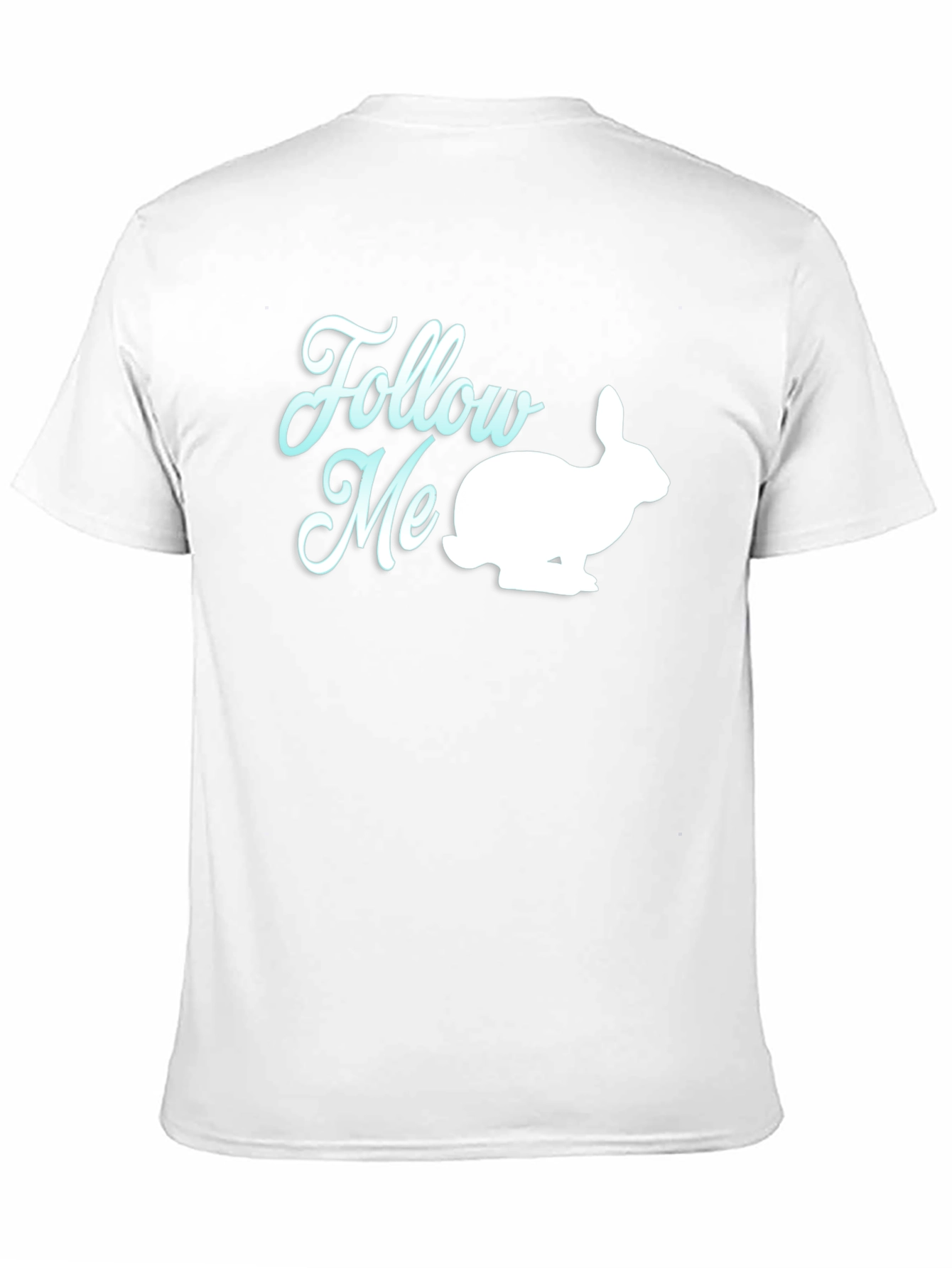 Black Follow Me Rabbit Graphic Tee - Soft Cotton Blend view 11