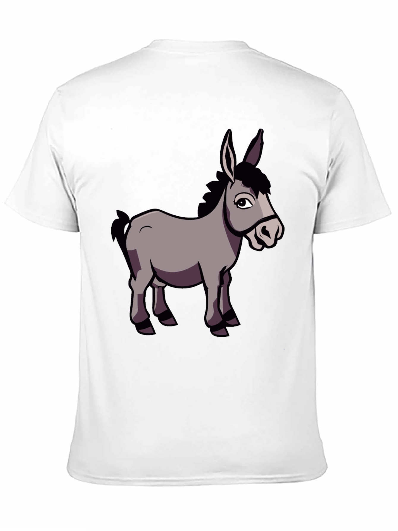 Black Funny Donkey Graphic T-Shirt, Black Crew Neck view 11