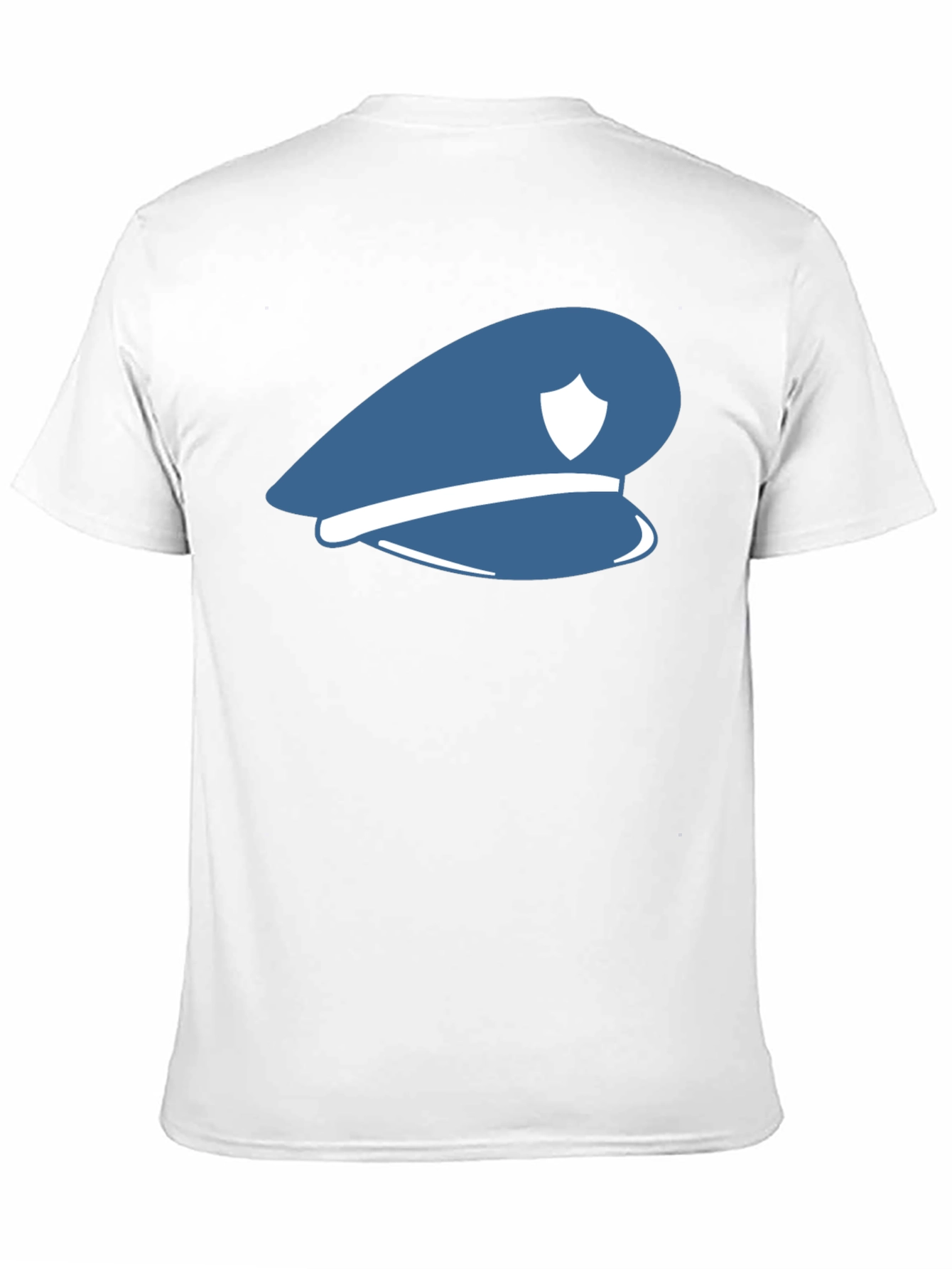 Black Blue Police Hat Graphic T-Shirt - Stylish Cotton Tee view 11