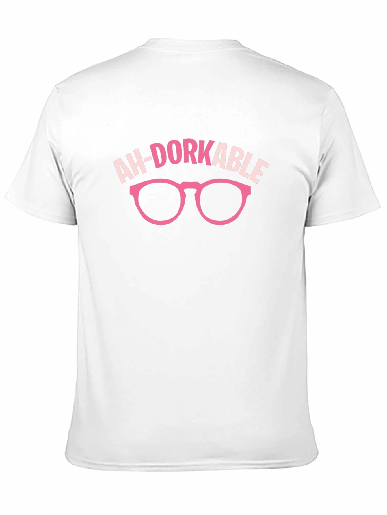 Black Ah-Dorkable Graphic T-Shirt - Funny Pink Glasses Design view 11