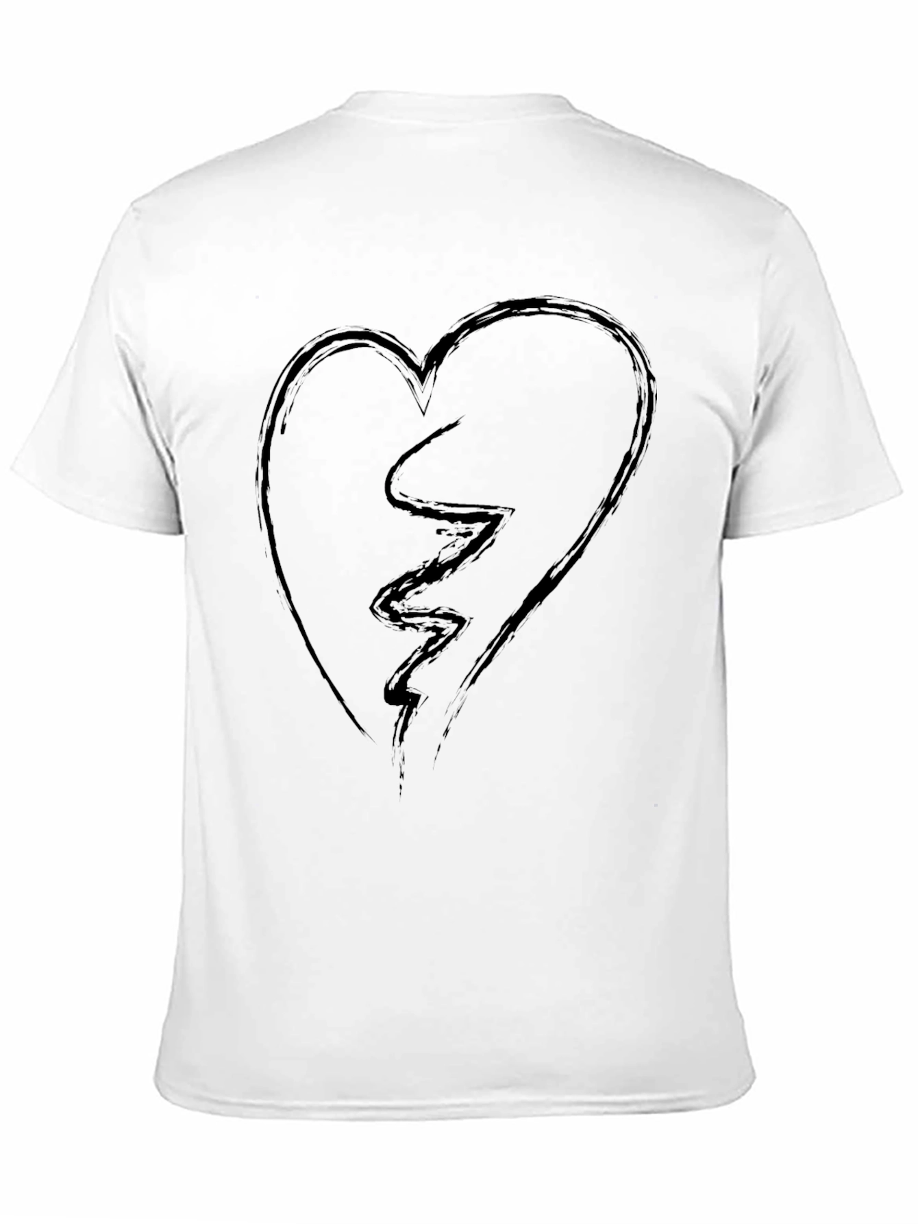 Black Broken Heart Graphic Tee - Men's Black T-Shirt view 11