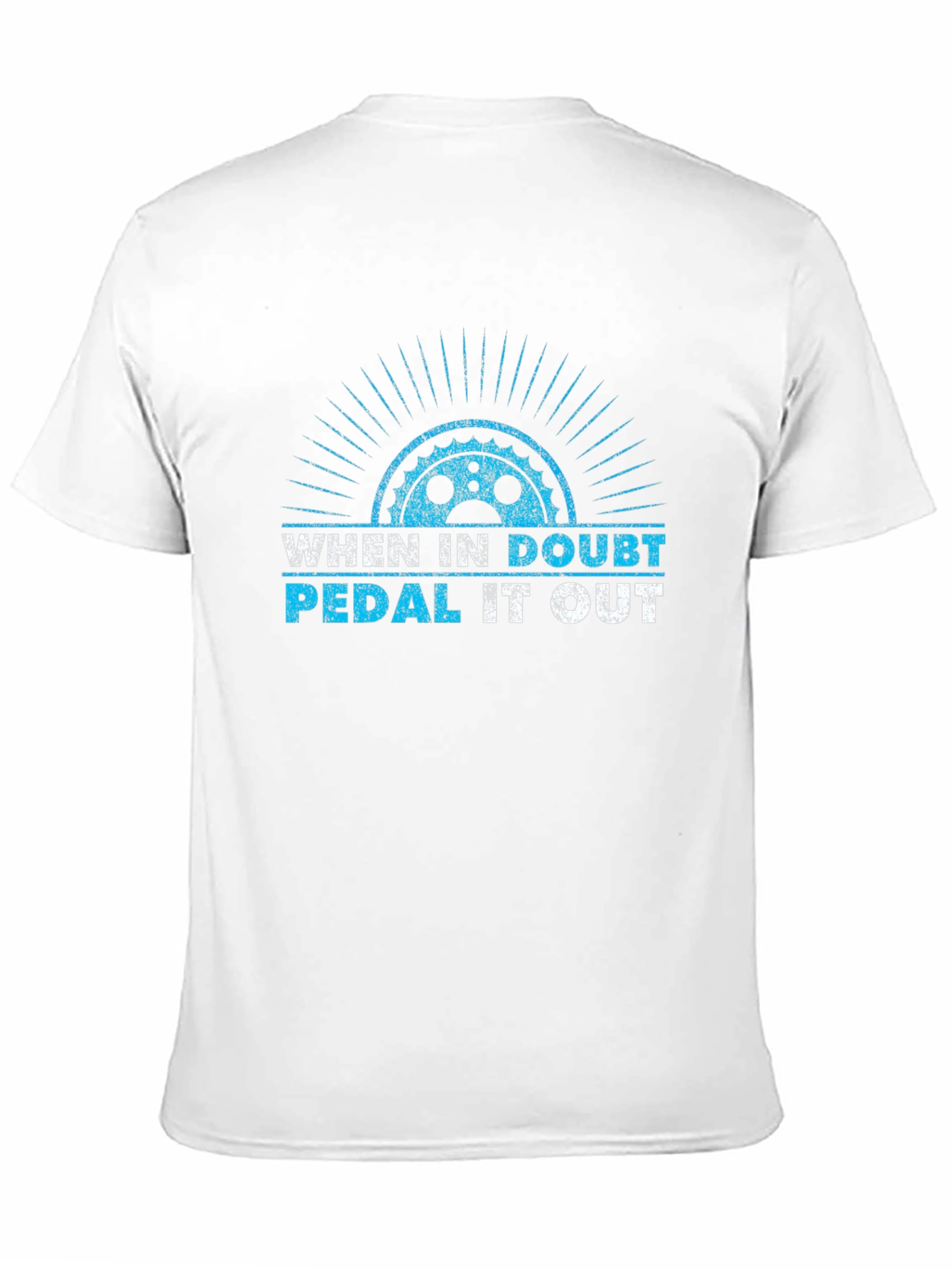 Black When In Doubt Pedal It Out Black T-Shirt view 11