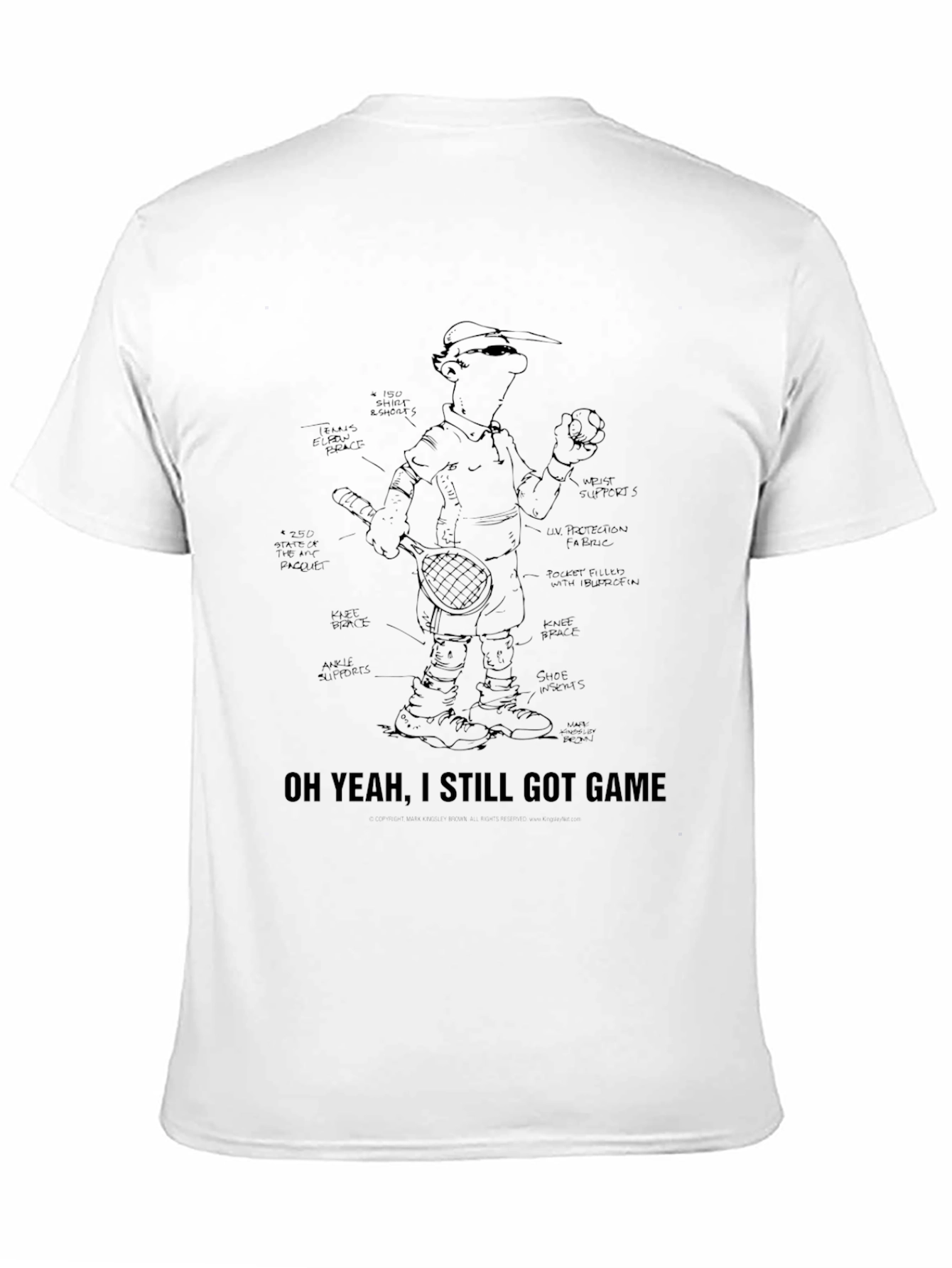 Black Funny Tennis Player Blueprint Black T-Shirt view 11