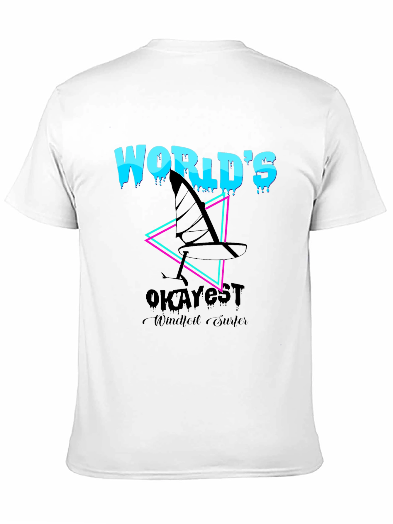 Black World's Okayest Windfoil Surfer T-Shirt - Black view 11
