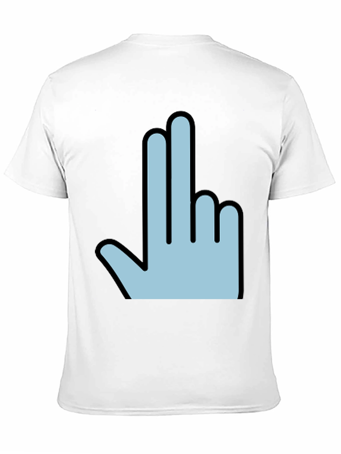 Black Funny Hand Gesture Graphic Print Men's Black T-Shirt view 11