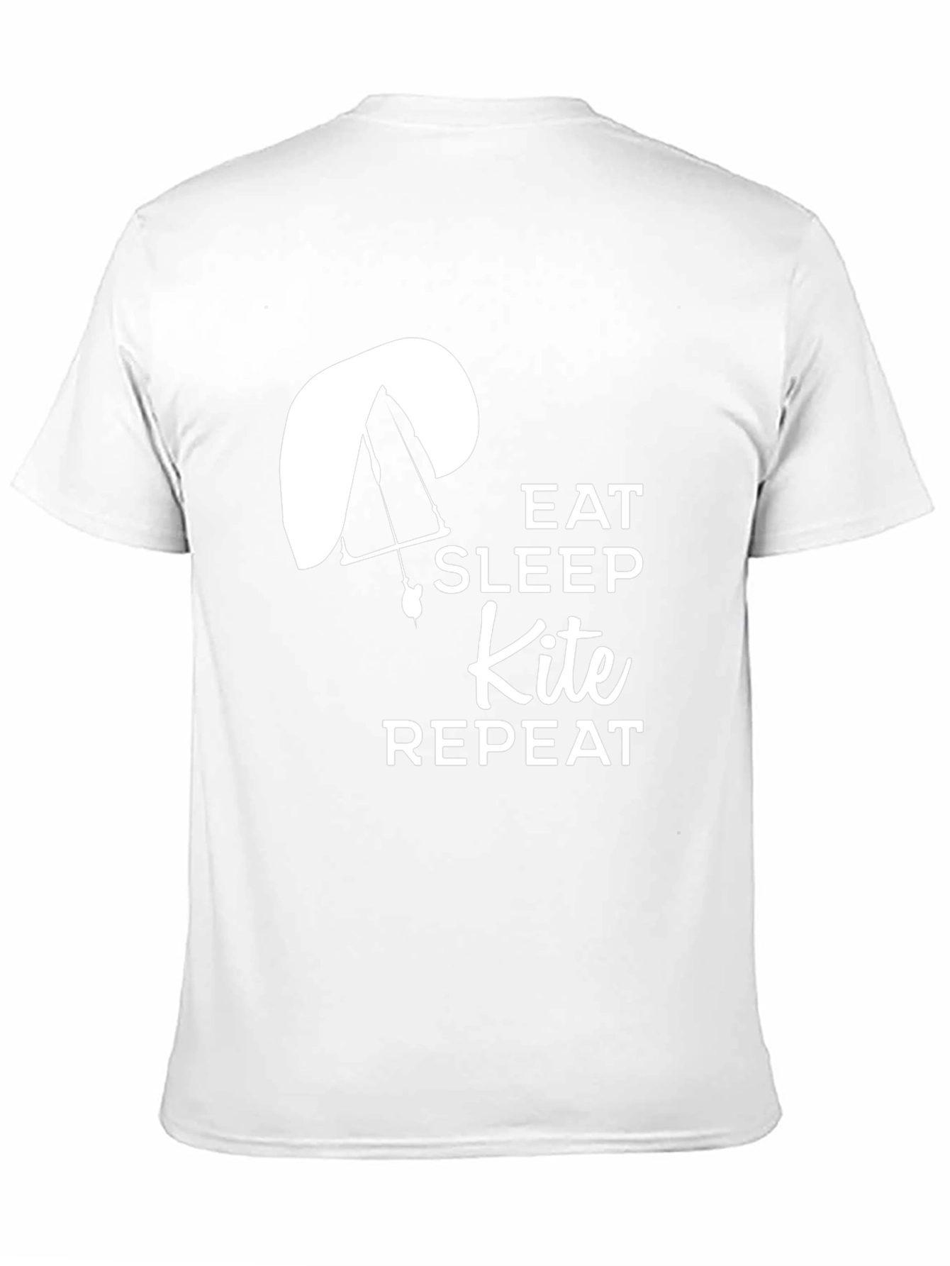 Black Eat Sleep Kite Repeat T-Shirt - Paragliding Design view 11