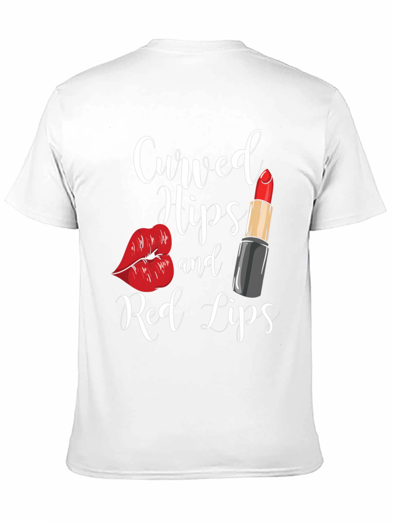 Black Curved Hips & Red Lips Graphic Tee - Black view 11