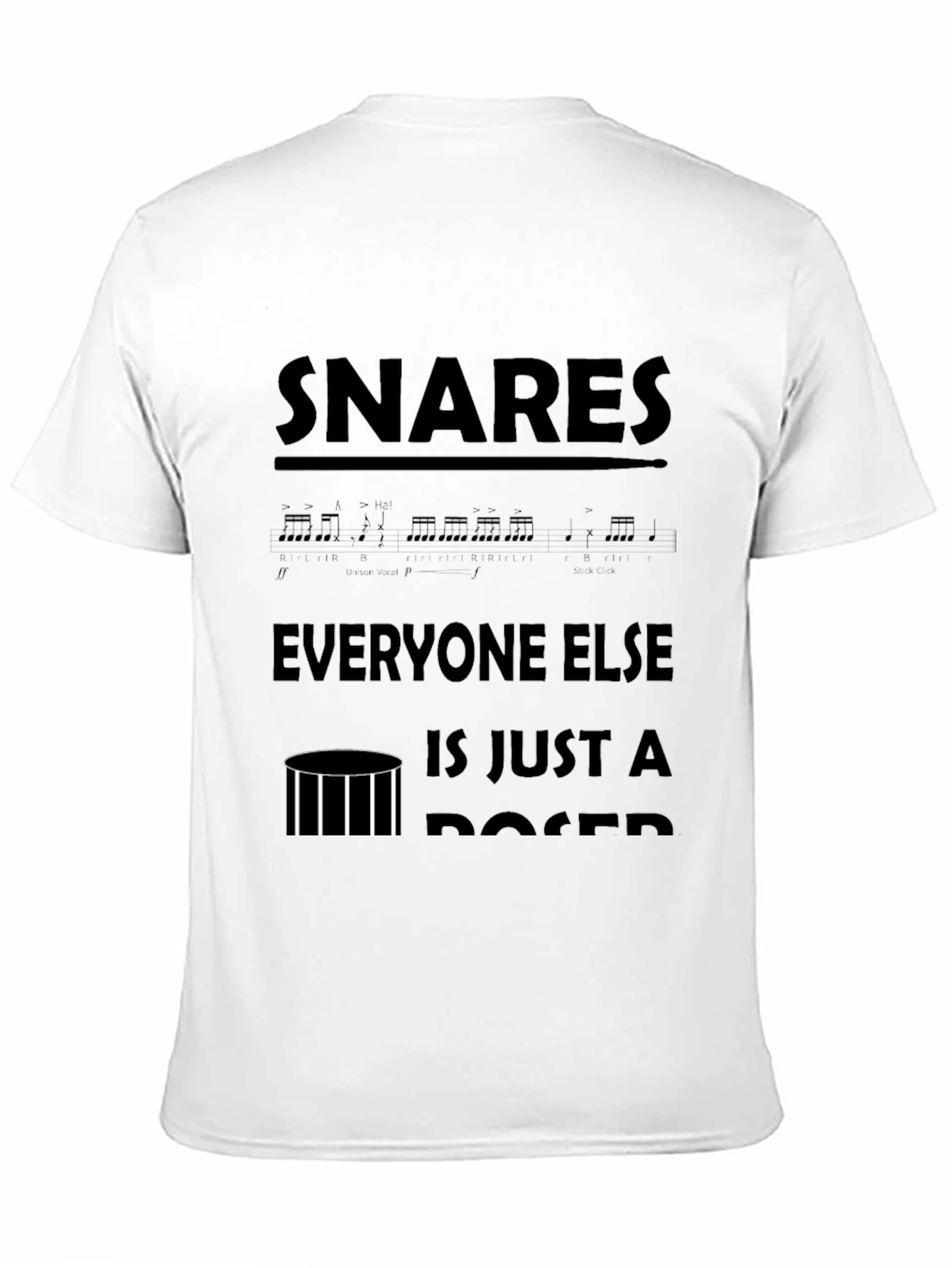 Black Snare Drummer T-Shirt - Funny Drumming Musician Tee view 11
