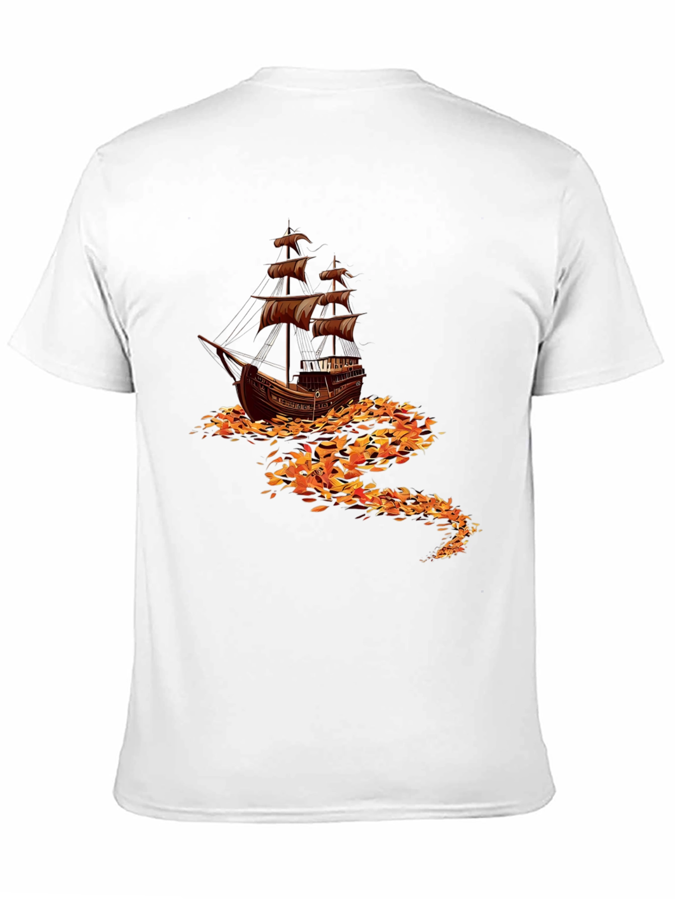 Black Nautical Ship Graphic Tee - Black Cotton Blend view 11
