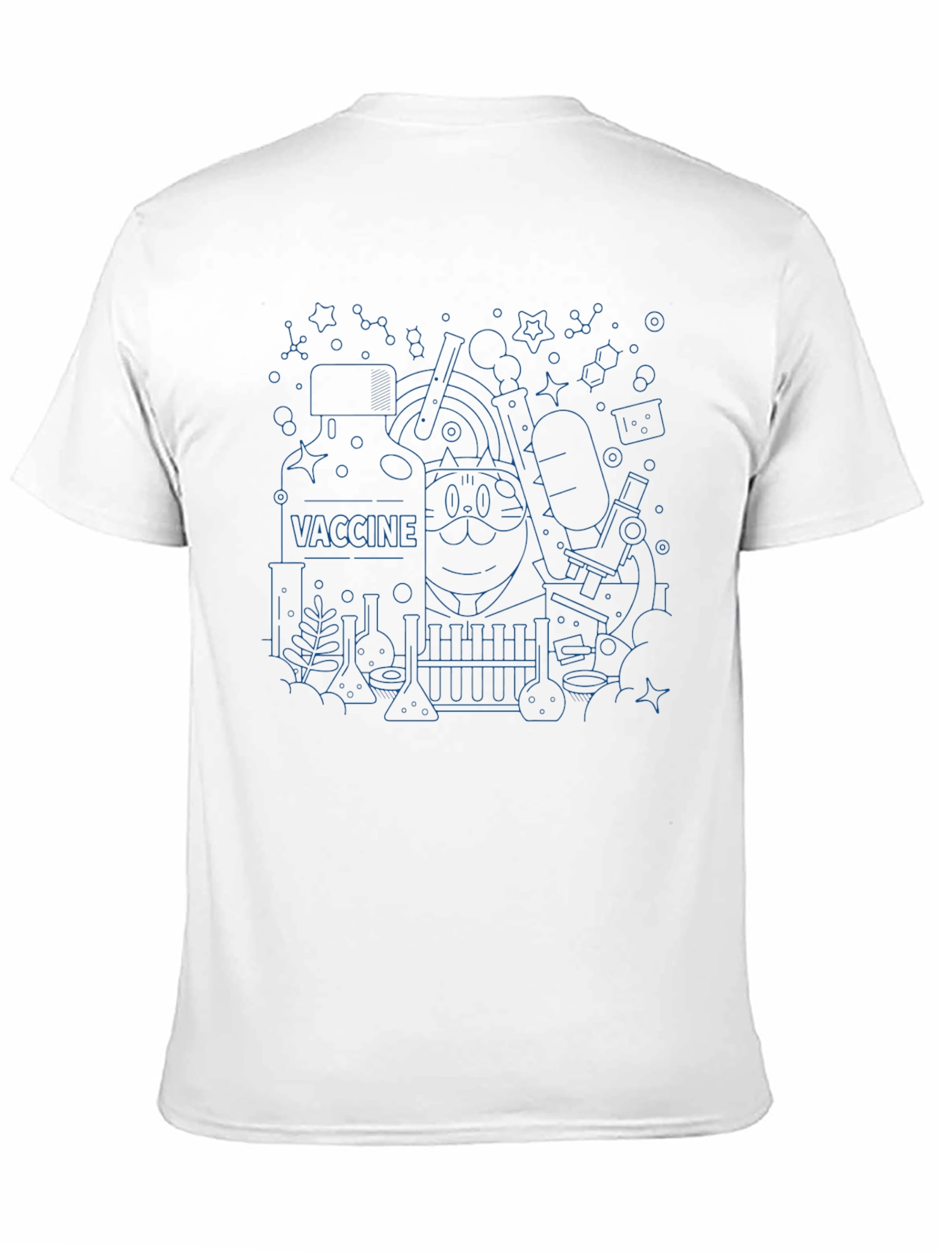 Black Vaccine Cat Science T-Shirt view 11