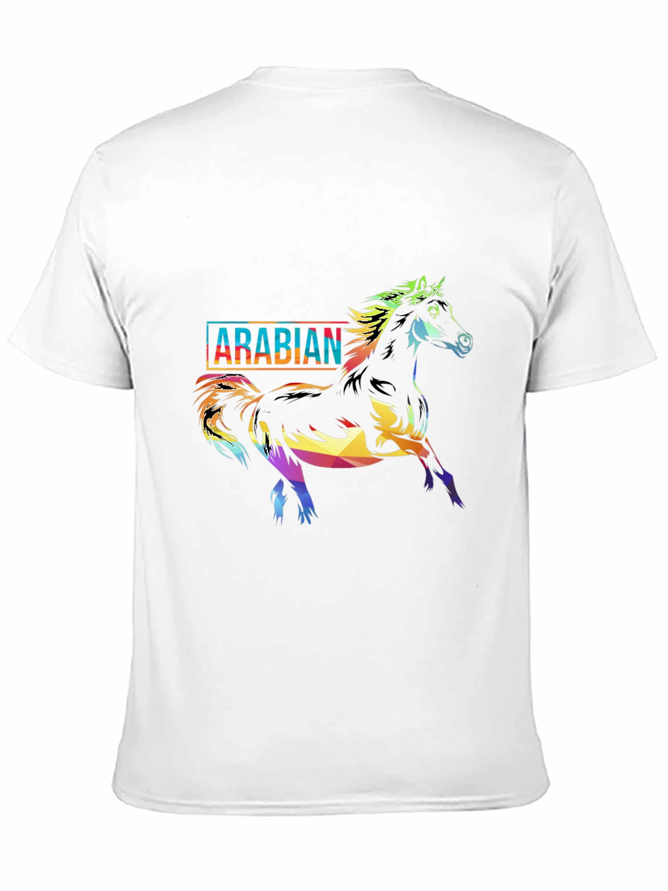 Black Colorful Arabian Horse Graphic Tee view 11