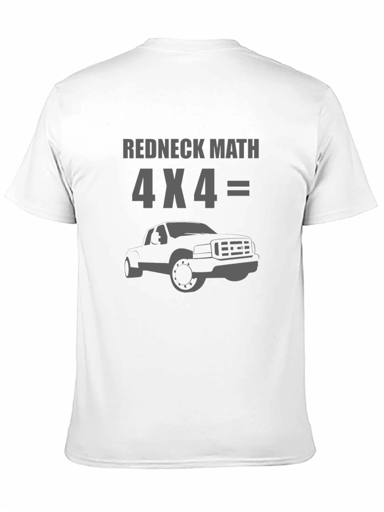 Black Redneck Math 4x4 Truck T-Shirt view 11