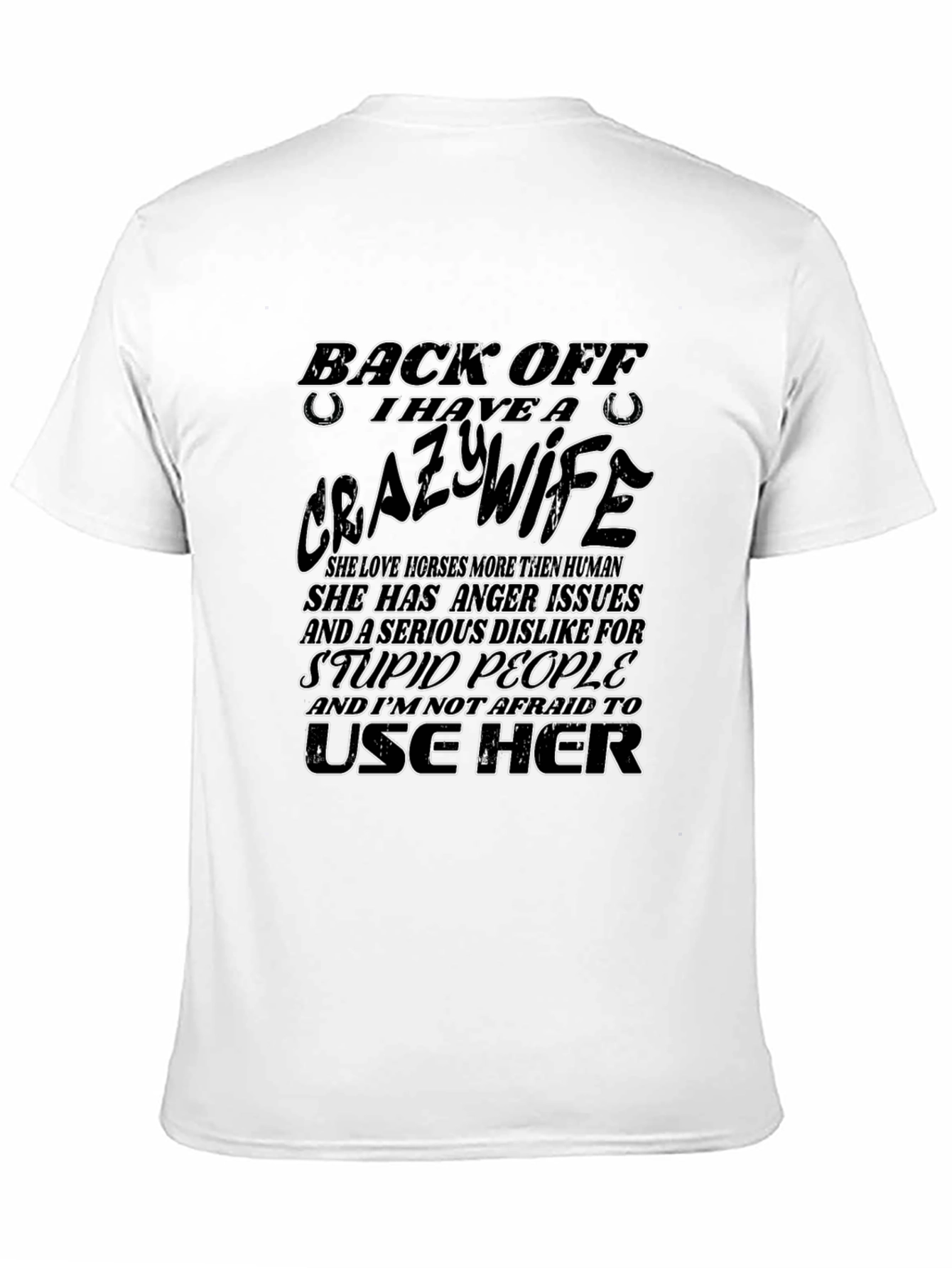 Black Funny 'Crazy Wife' Graphic Tee - Husband Humor Shirt view 11